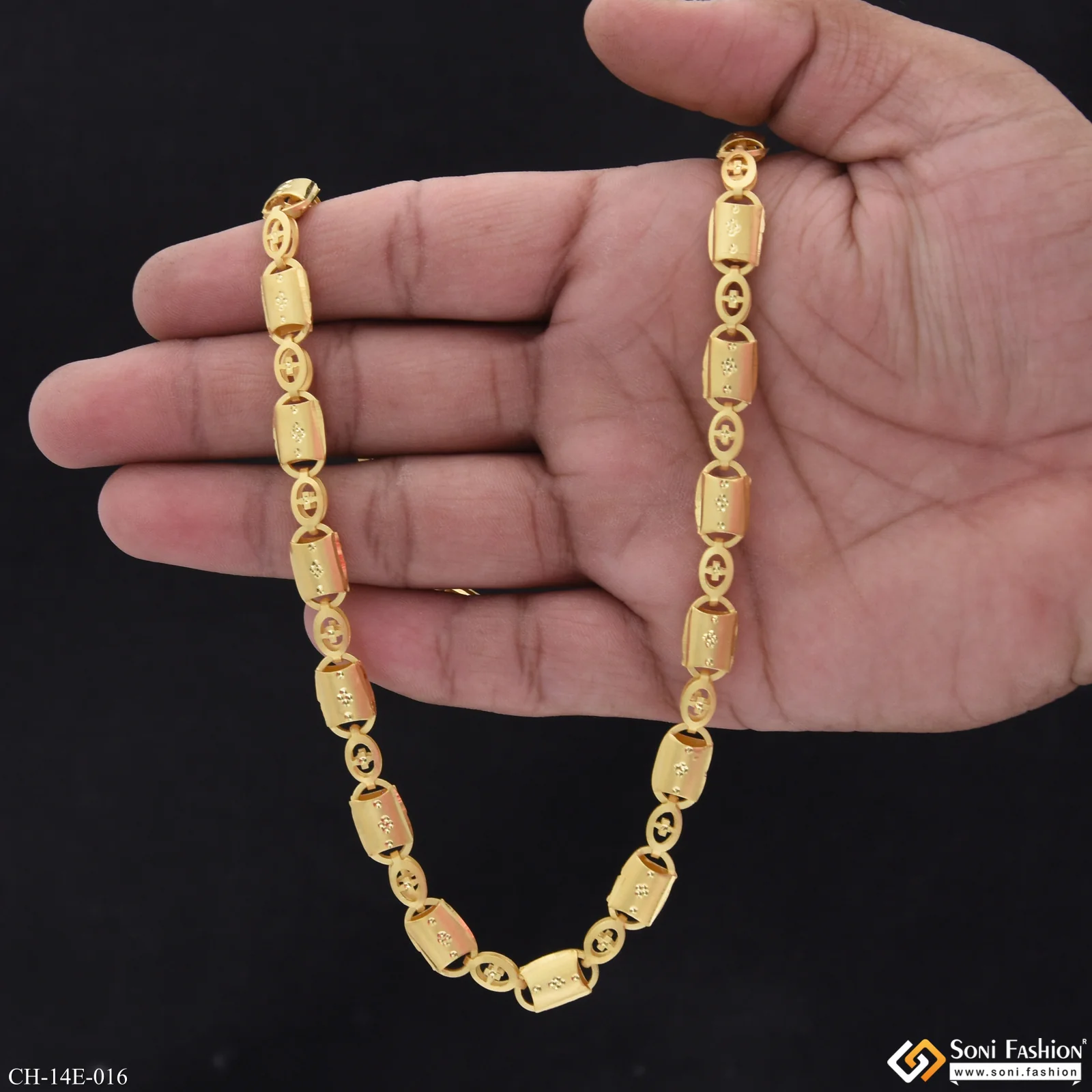 Fashionable Design Gold Plated Nawabi Chain for Men - Style E016 - Image 5