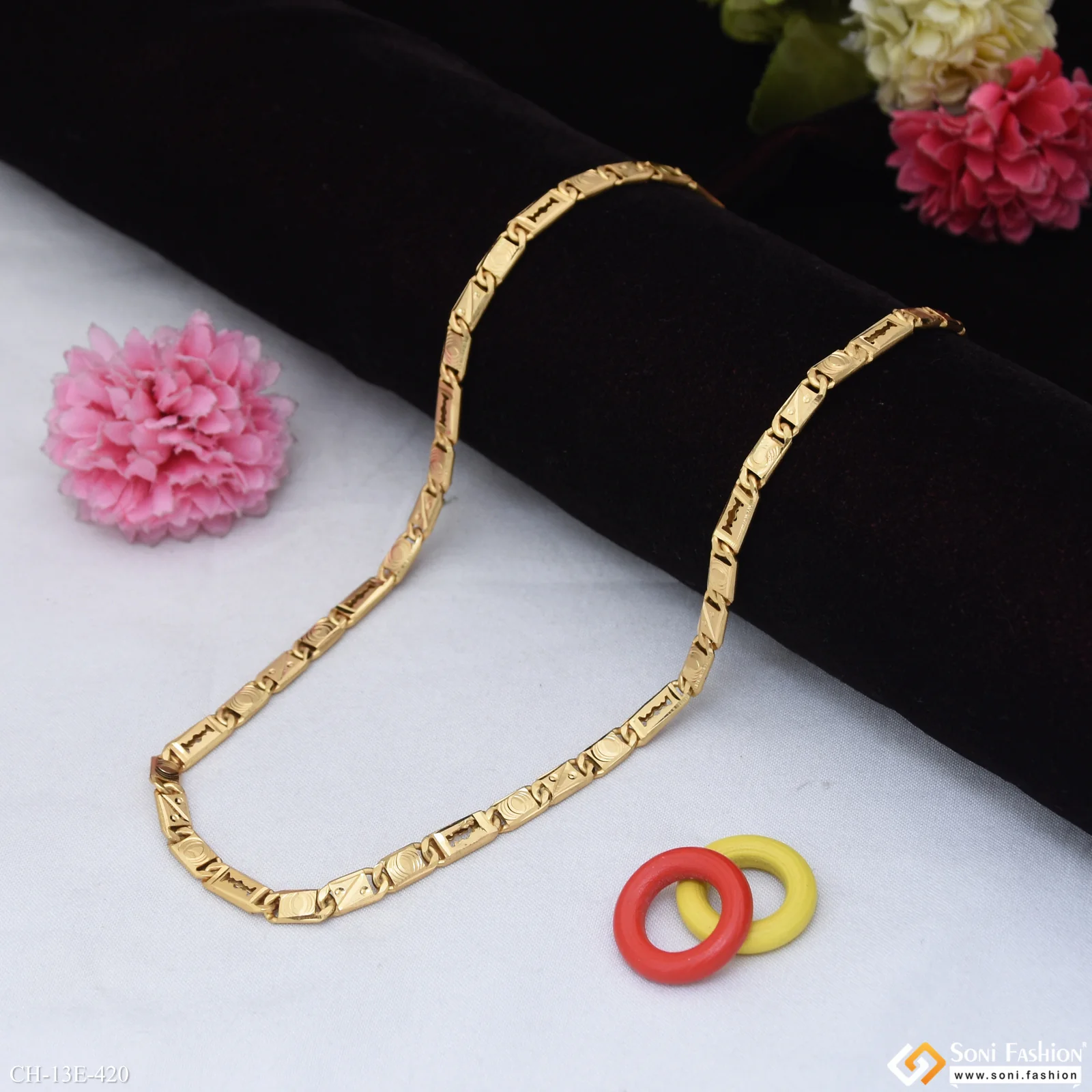 Fashionable Design Gold Plated Nawabi Chain for Men - Style E420 - Image 3