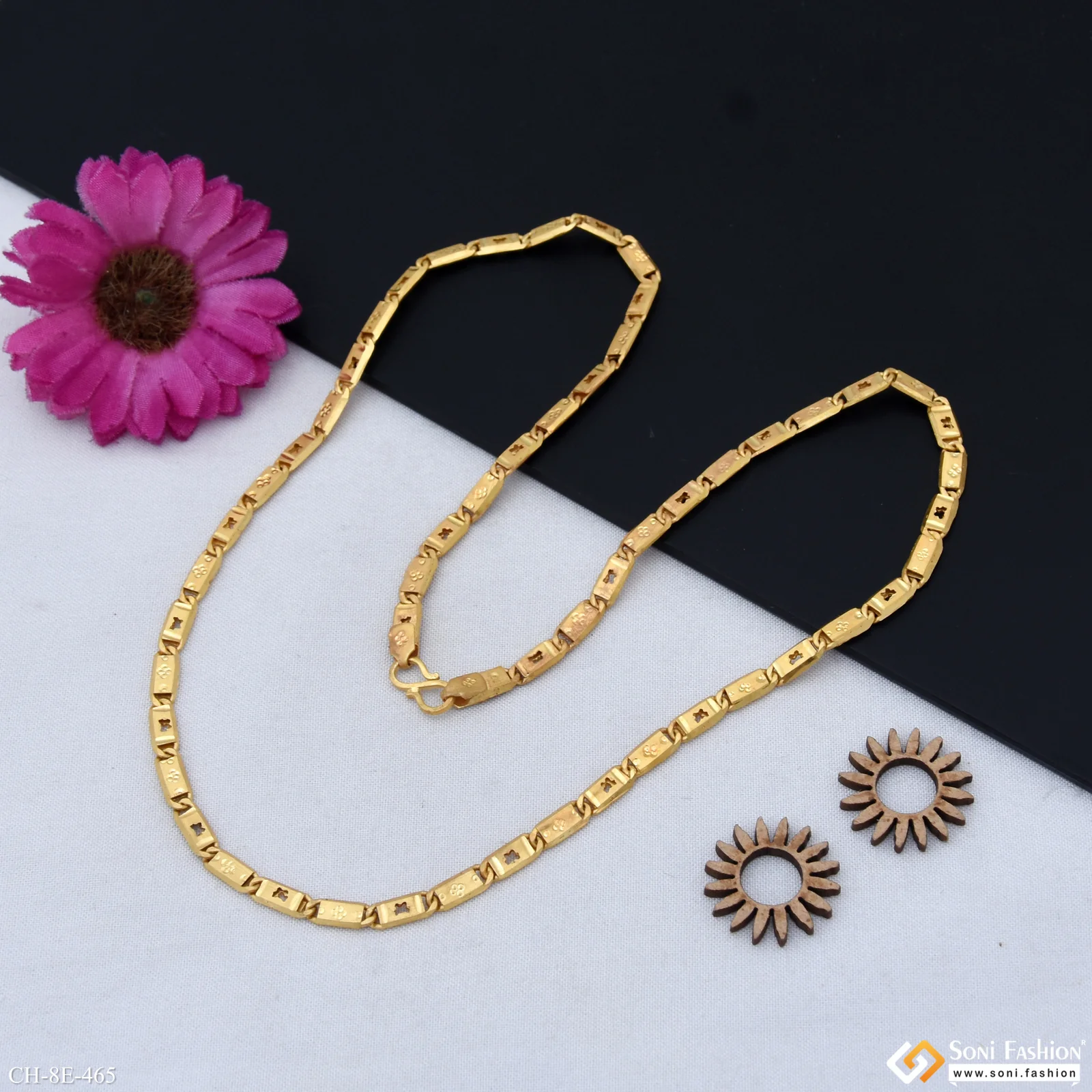 Fashionable Design Gold Plated Nawabi Chain for Men - Style E465 - Image 5