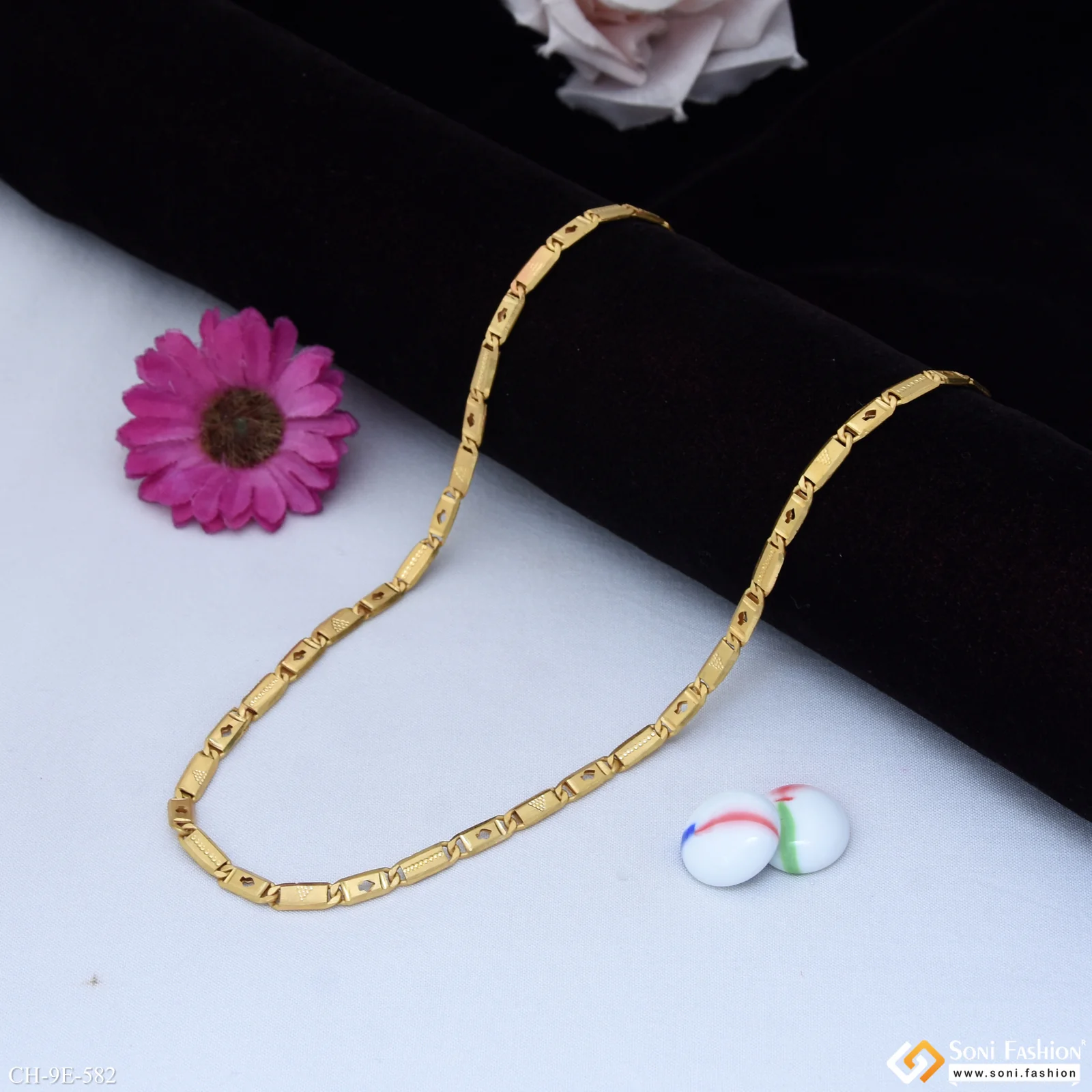 Fashionable Design Gold Plated Nawabi Chain for Men - Style E582 - Image 5