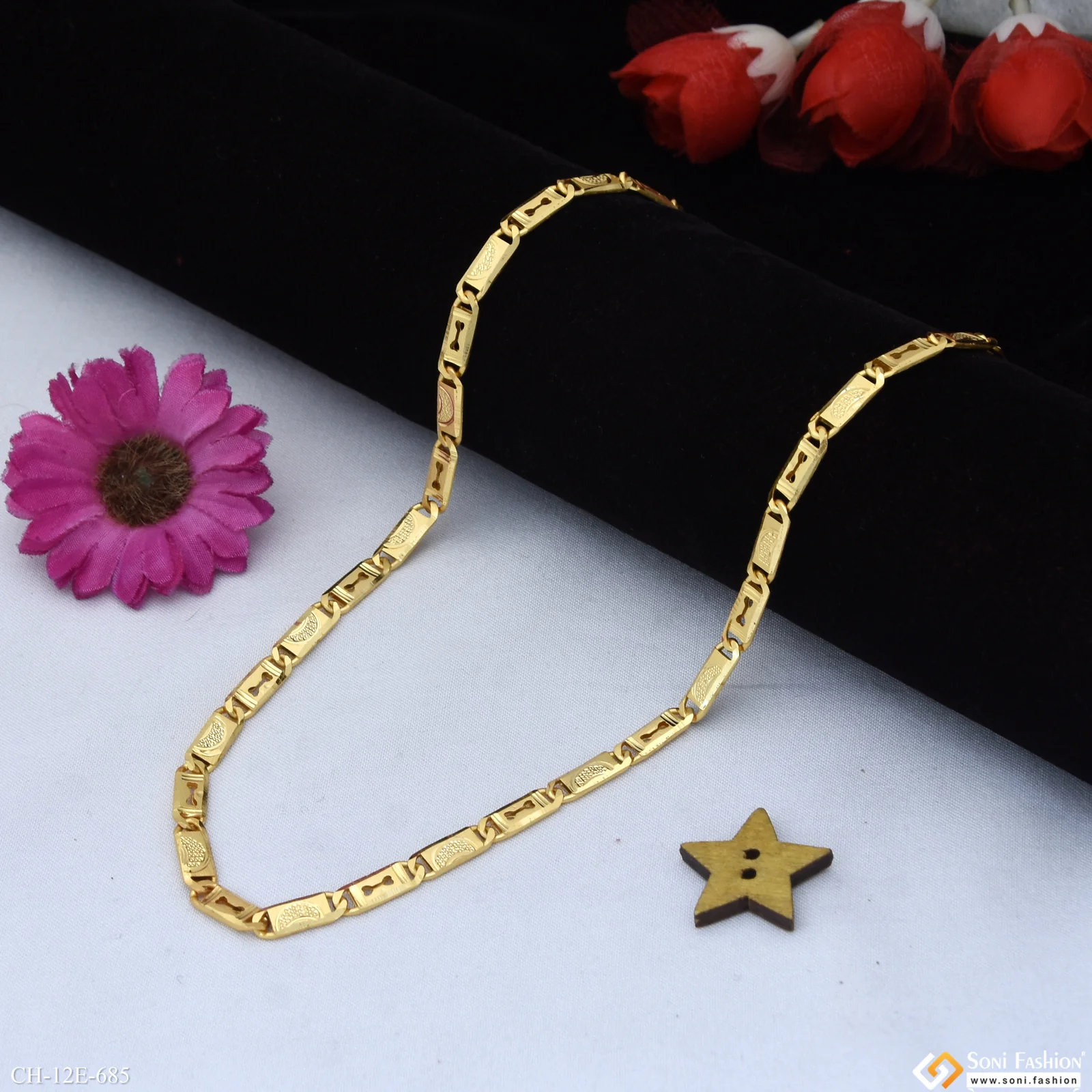 Fashionable Design Gold Plated Nawabi Chain for Men - Style E685 - Image 5