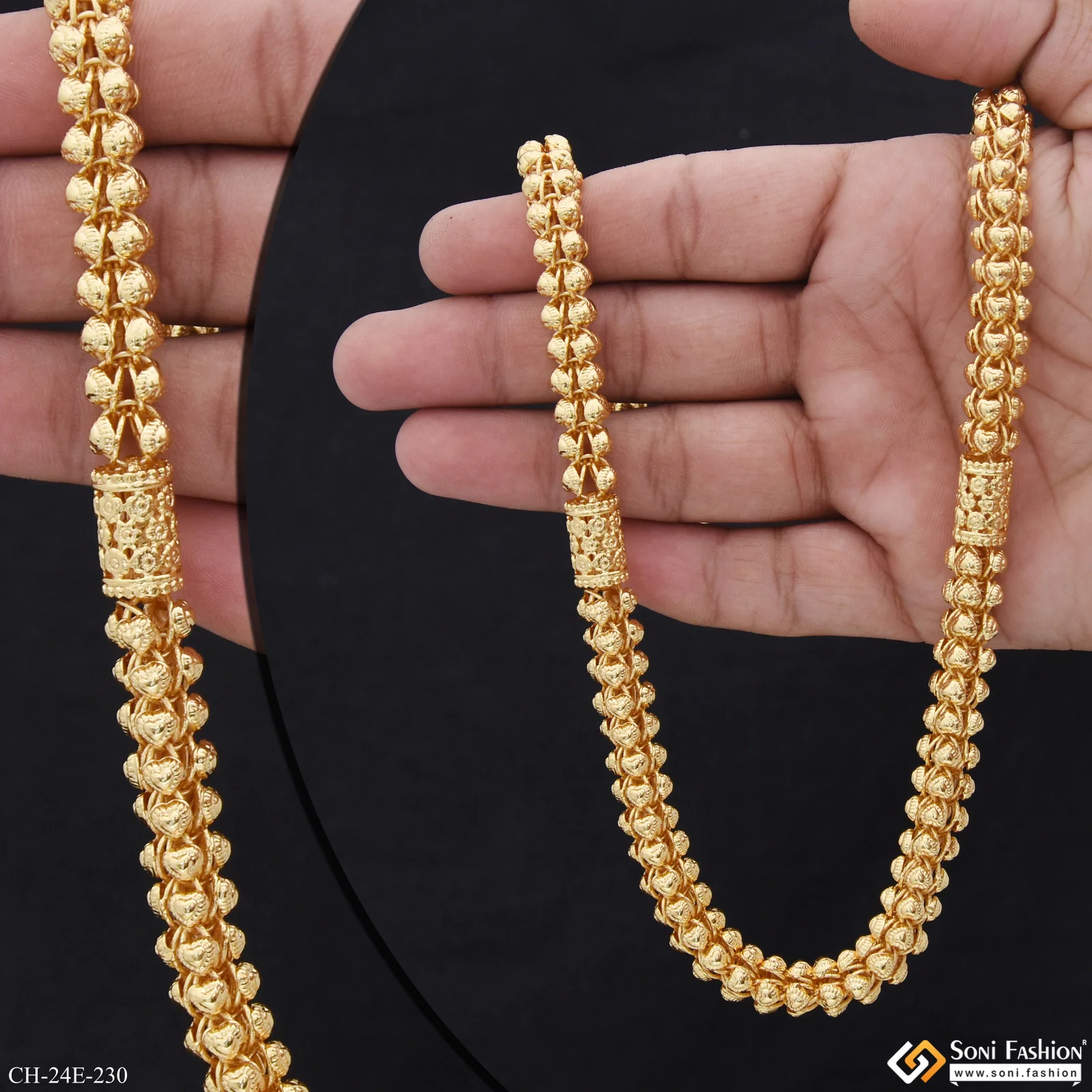 Fashionable Design Gold Plated Rajwadi Chain for Men - Style E230 - Image 3