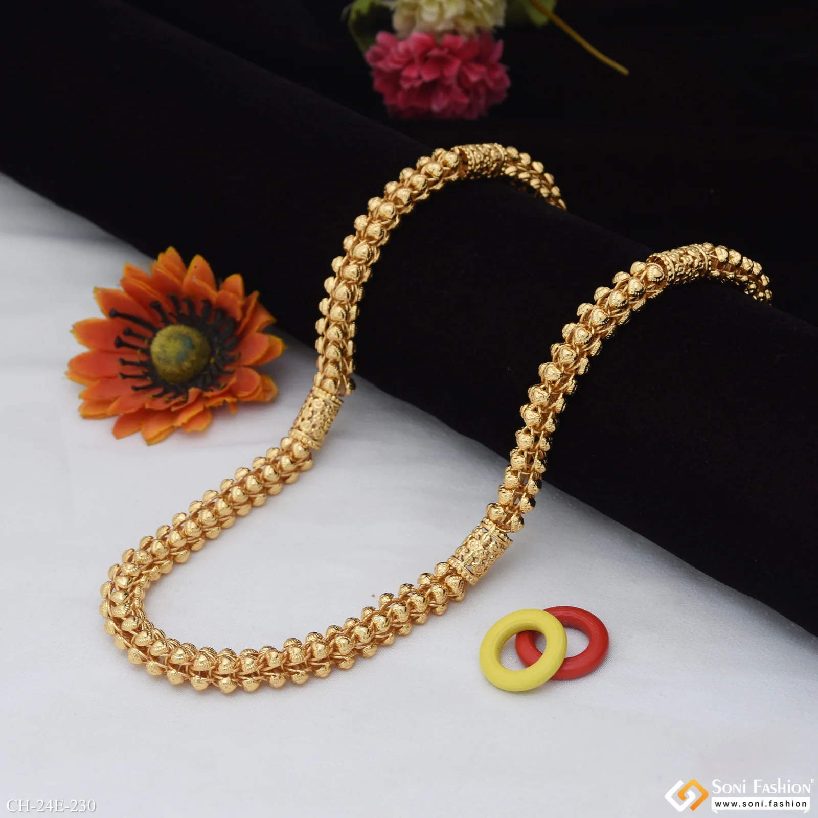 Fashionable Design Gold Plated Rajwadi Chain for Men - Style E230 - Image 4