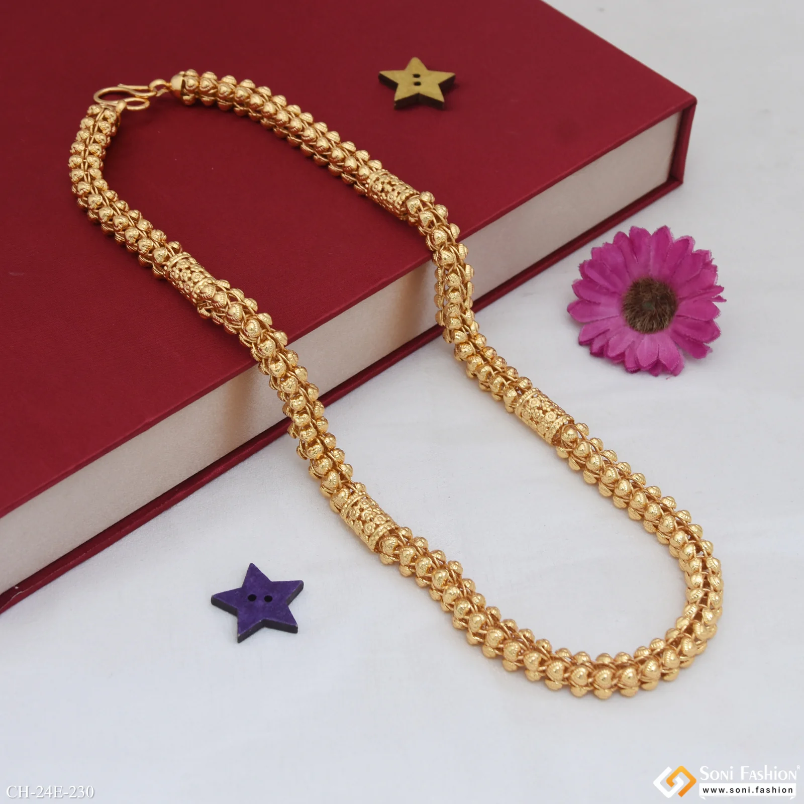 Fashionable Design Gold Plated Rajwadi Chain for Men - Style E230 - Image 5