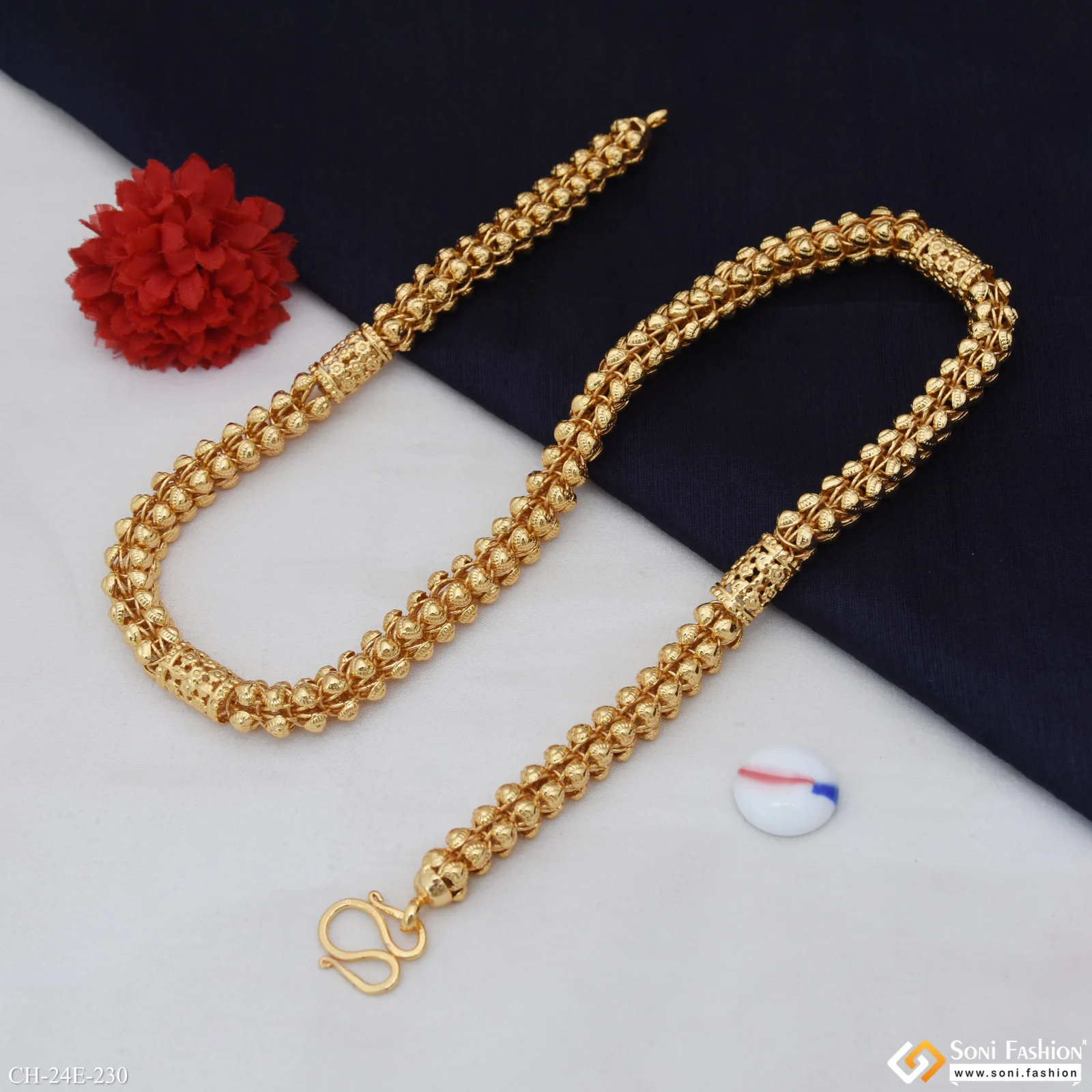 Fashionable Design Gold Plated Rajwadi Chain for Men - Style E230 - Image 6