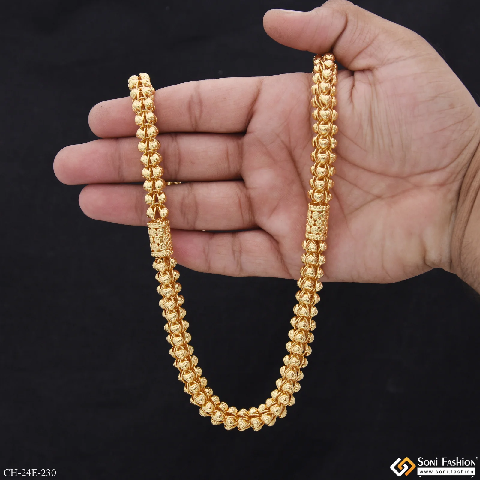 Fashionable Design Gold Plated Rajwadi Chain for Men - Style E230 - Image 7
