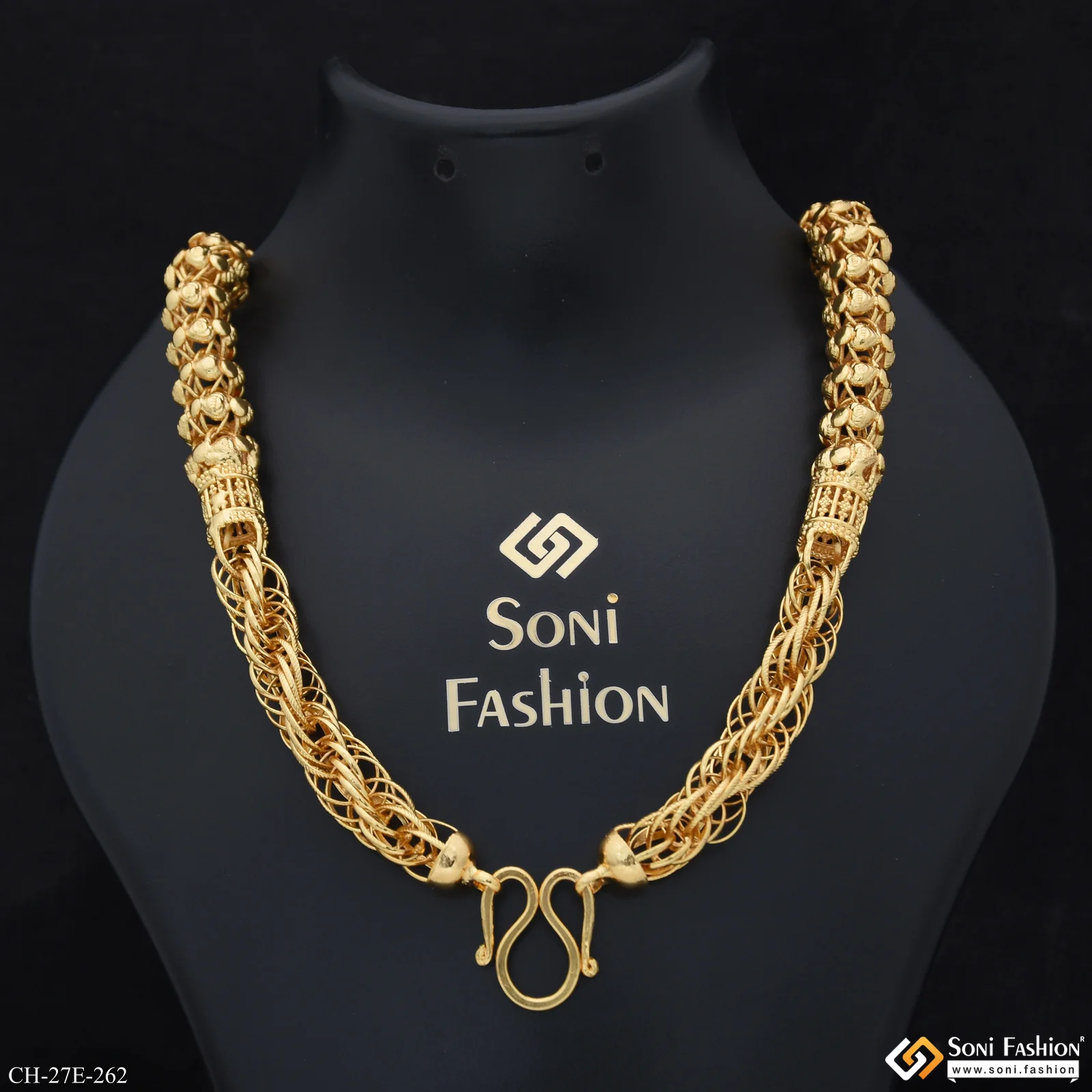 Fashionable Design Gold Plated Rajwadi Chain for Men - Style E262 - Image 2