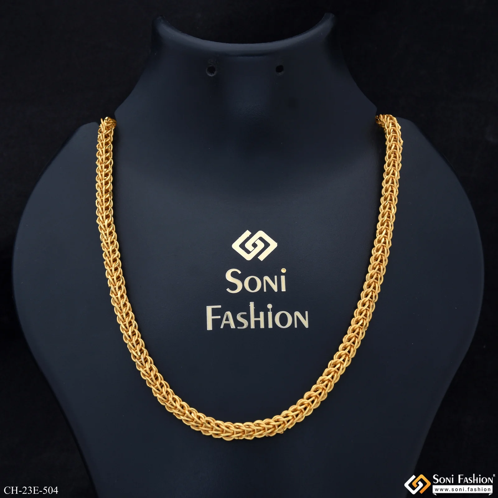 Fashionable Design Gold Plated Rajwadi Chain for Men - Style E504