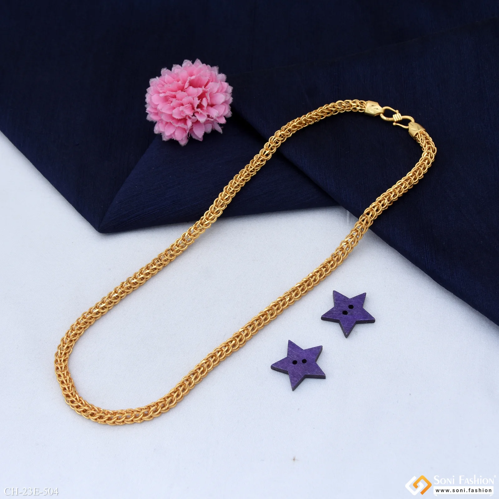 Fashionable Design Gold Plated Rajwadi Chain for Men - Style E504 - Image 5