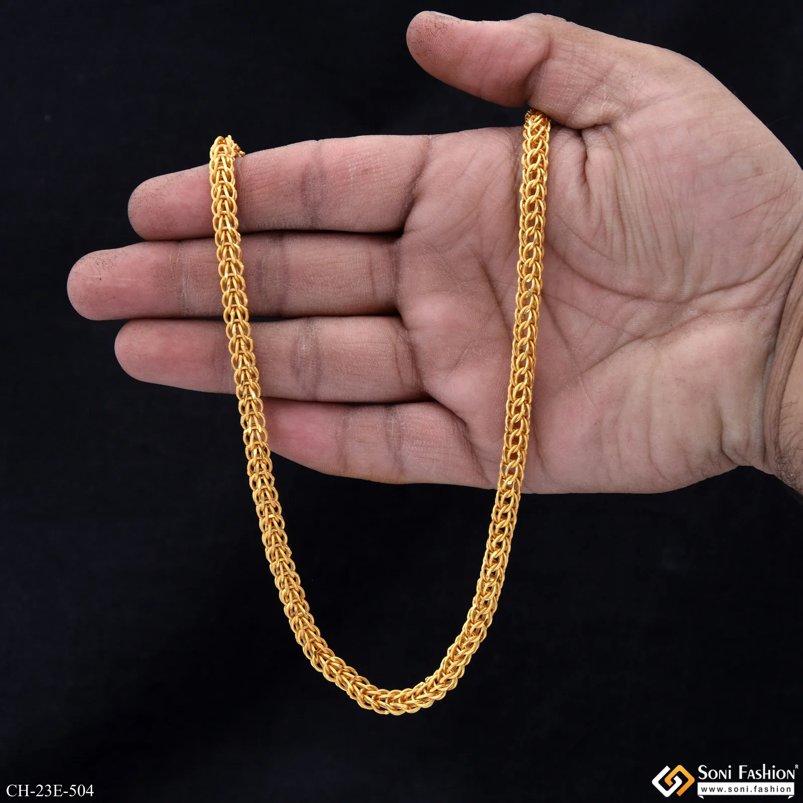 Fashionable Design Gold Plated Rajwadi Chain for Men - Style E504 - Image 6