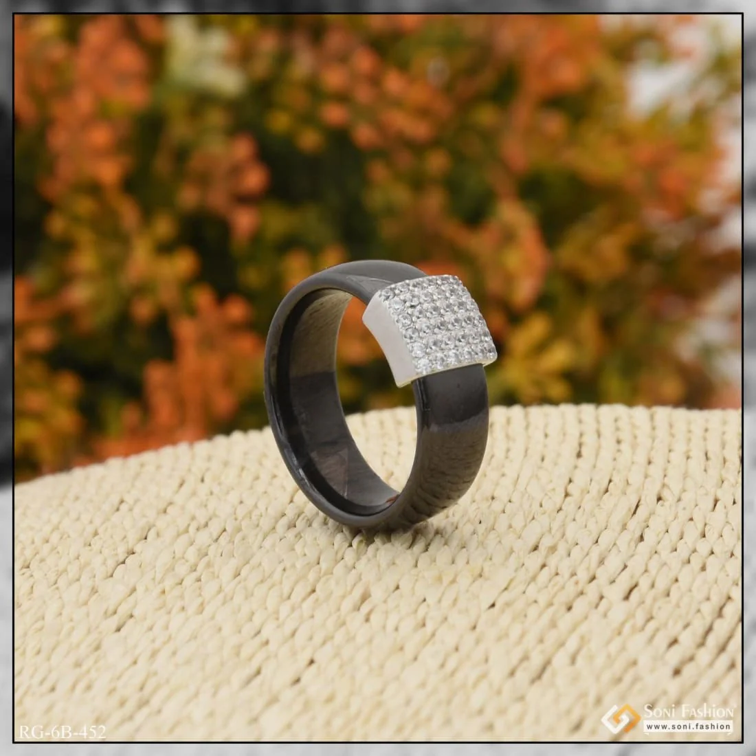 Fashionable Design With Diamond Latest Design Black Color Ring For Men - Style B452 - Image 4