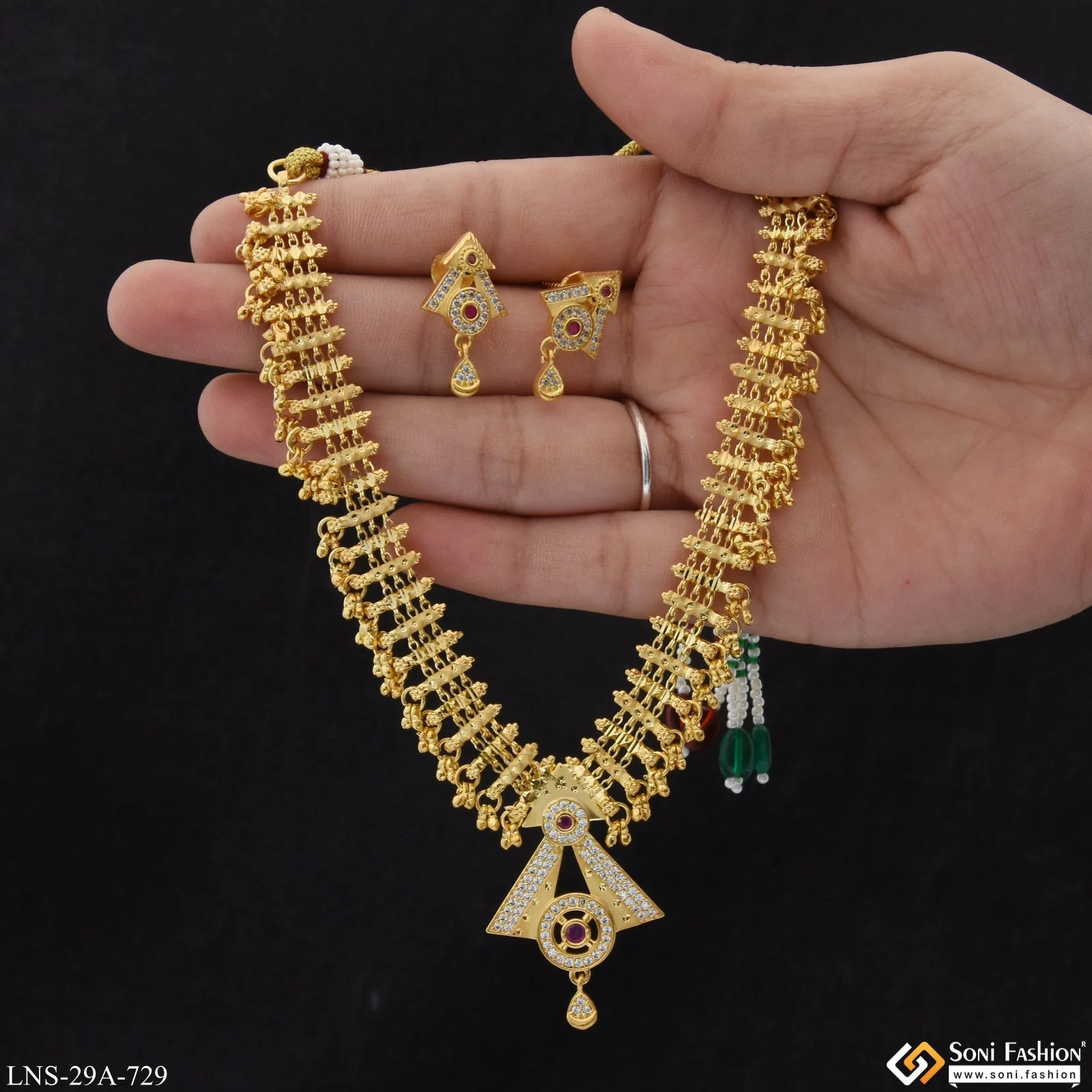 Fashionable Fancy Design Gold Plated Necklace Set for Women - Style A729