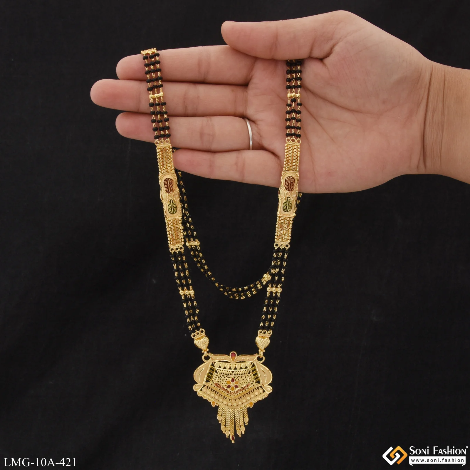 Fashionable Glamorous Design Gold Plated Mangalsutra for Women - Style A421 - Image 3