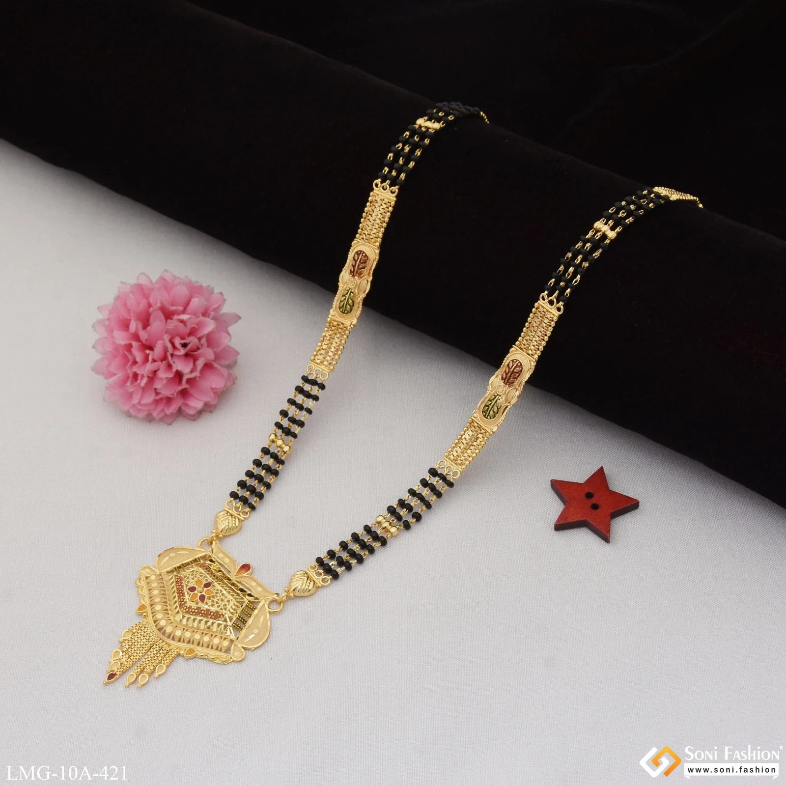 Fashionable Glamorous Design Gold Plated Mangalsutra for Women - Style A421 - Image 4