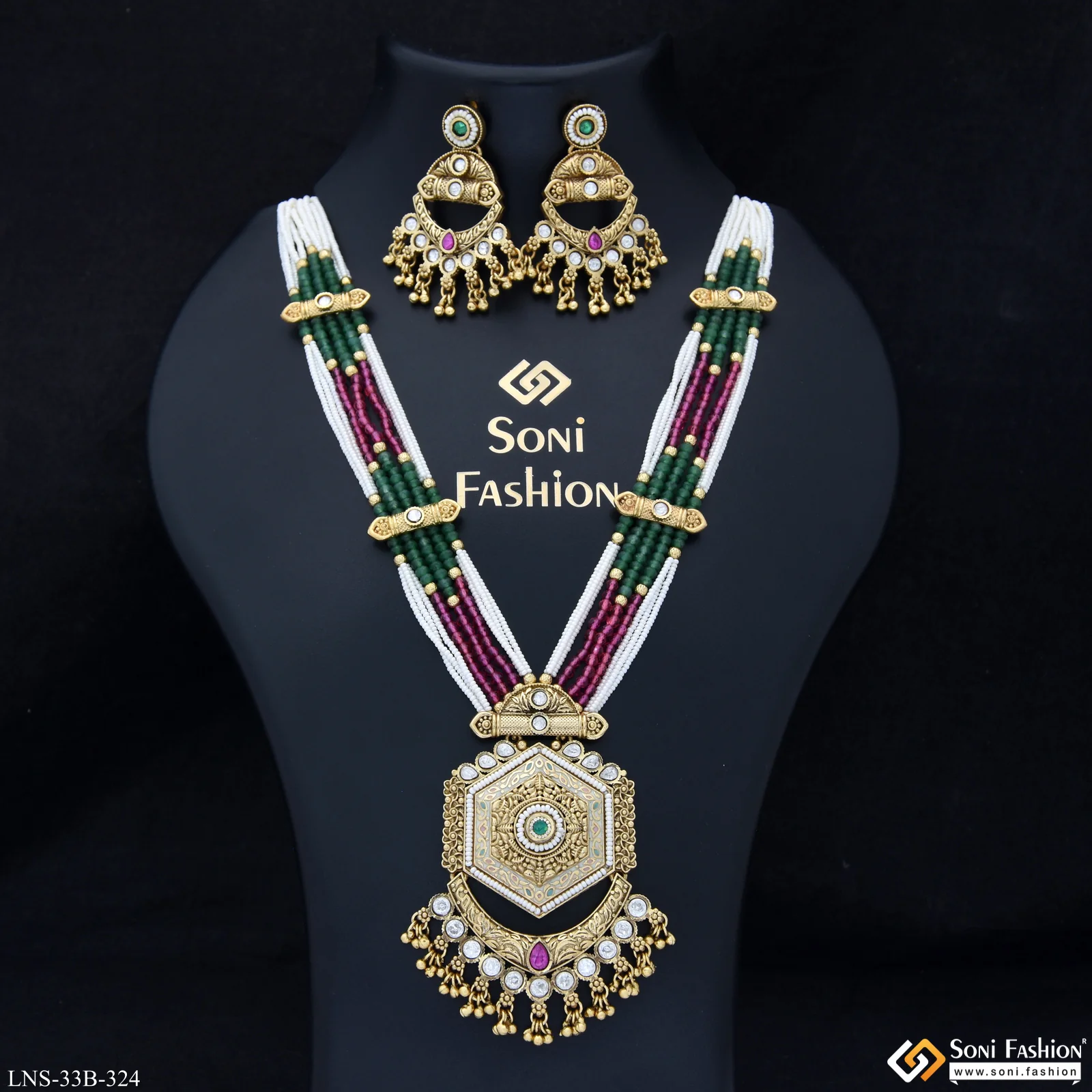 Fashionable Gold Plated Antique Necklace Set for Women - Style B324