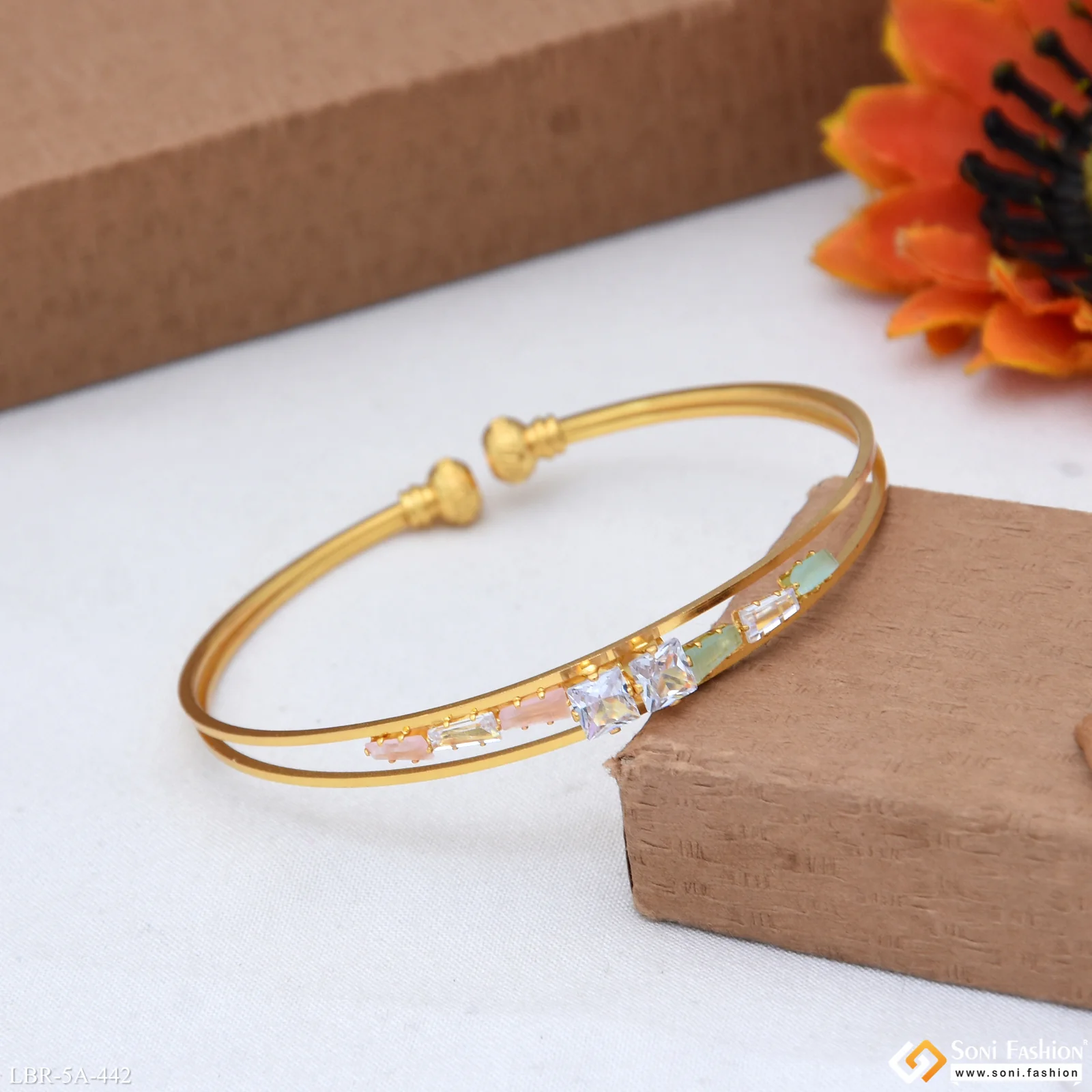 Fashionable Gold Plated Bracelet for Women - Style A442 - Image 3