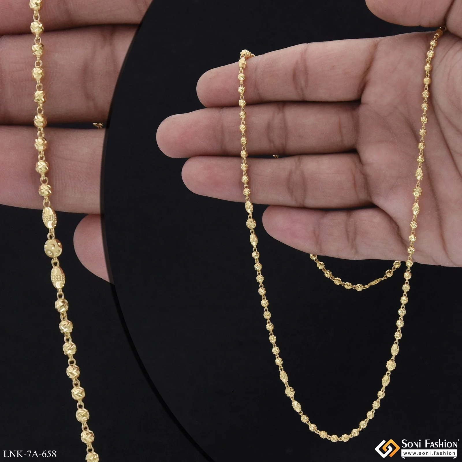Fashionable Gold Plated Brass Beaded Mala for Women - Style A658