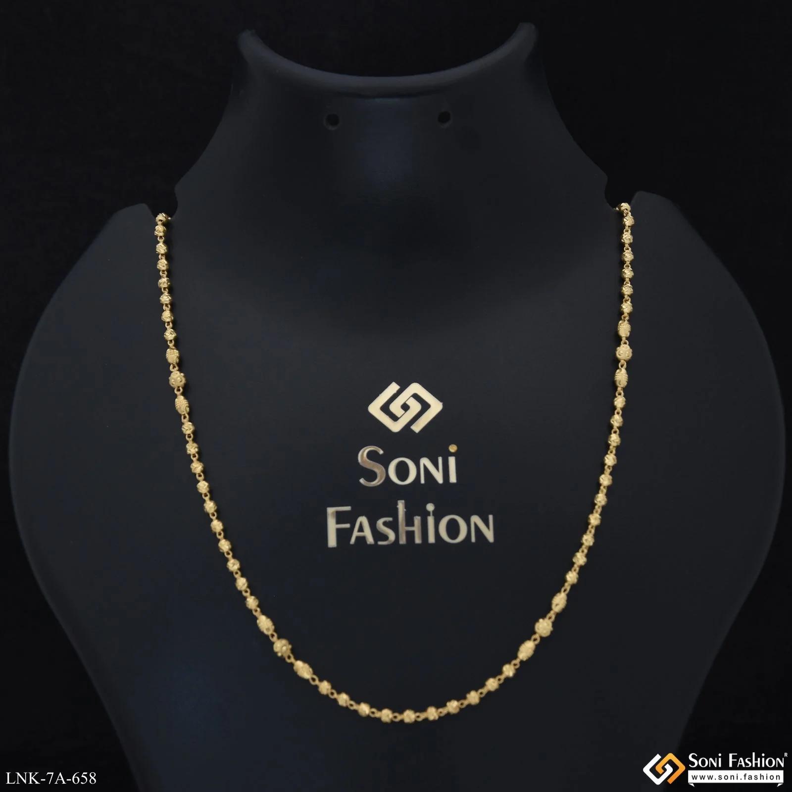 Fashionable Gold Plated Brass Beaded Mala for Women - Style A658 - Image 5