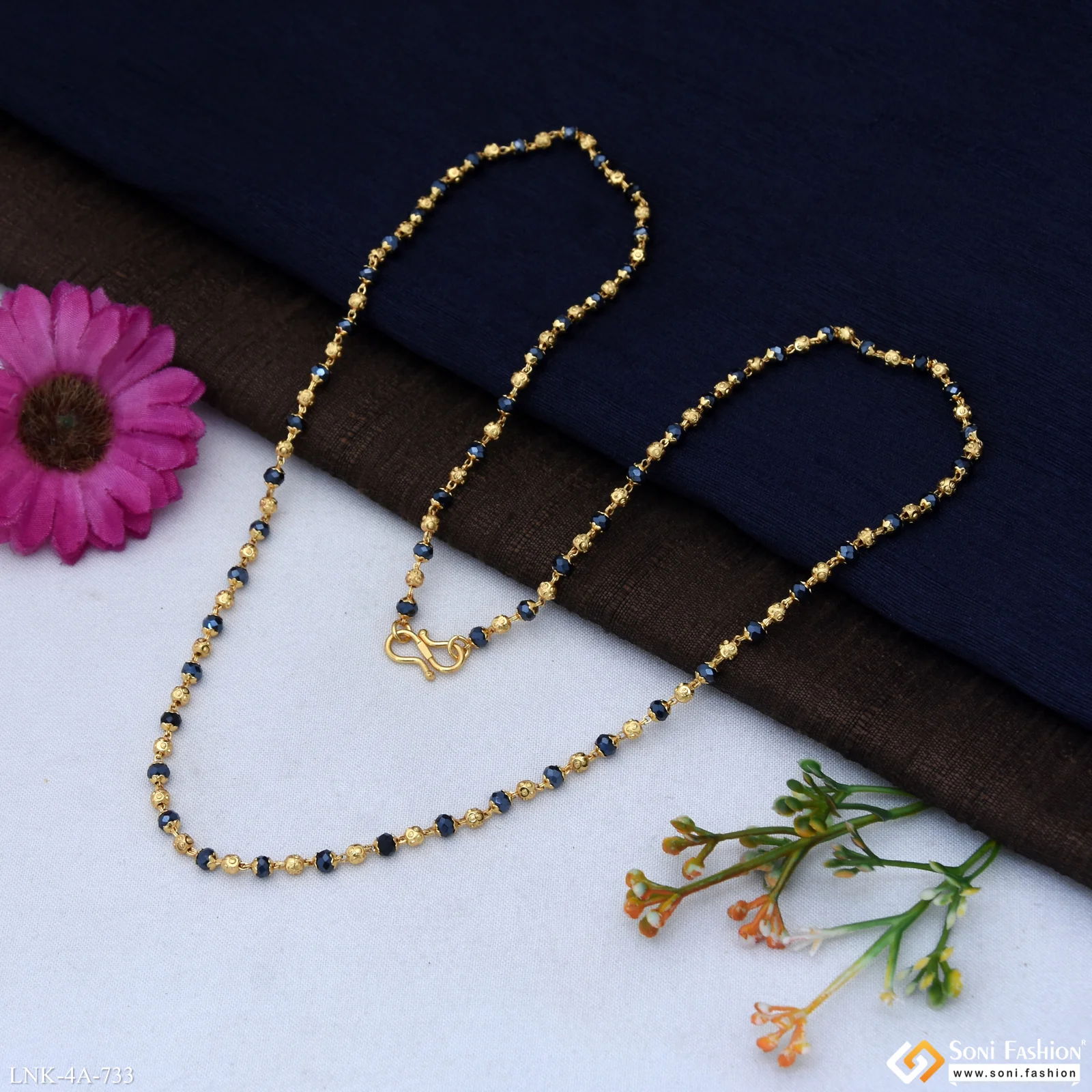 Fashionable Gold Plated Mala for Women - Style A733 - Image 4