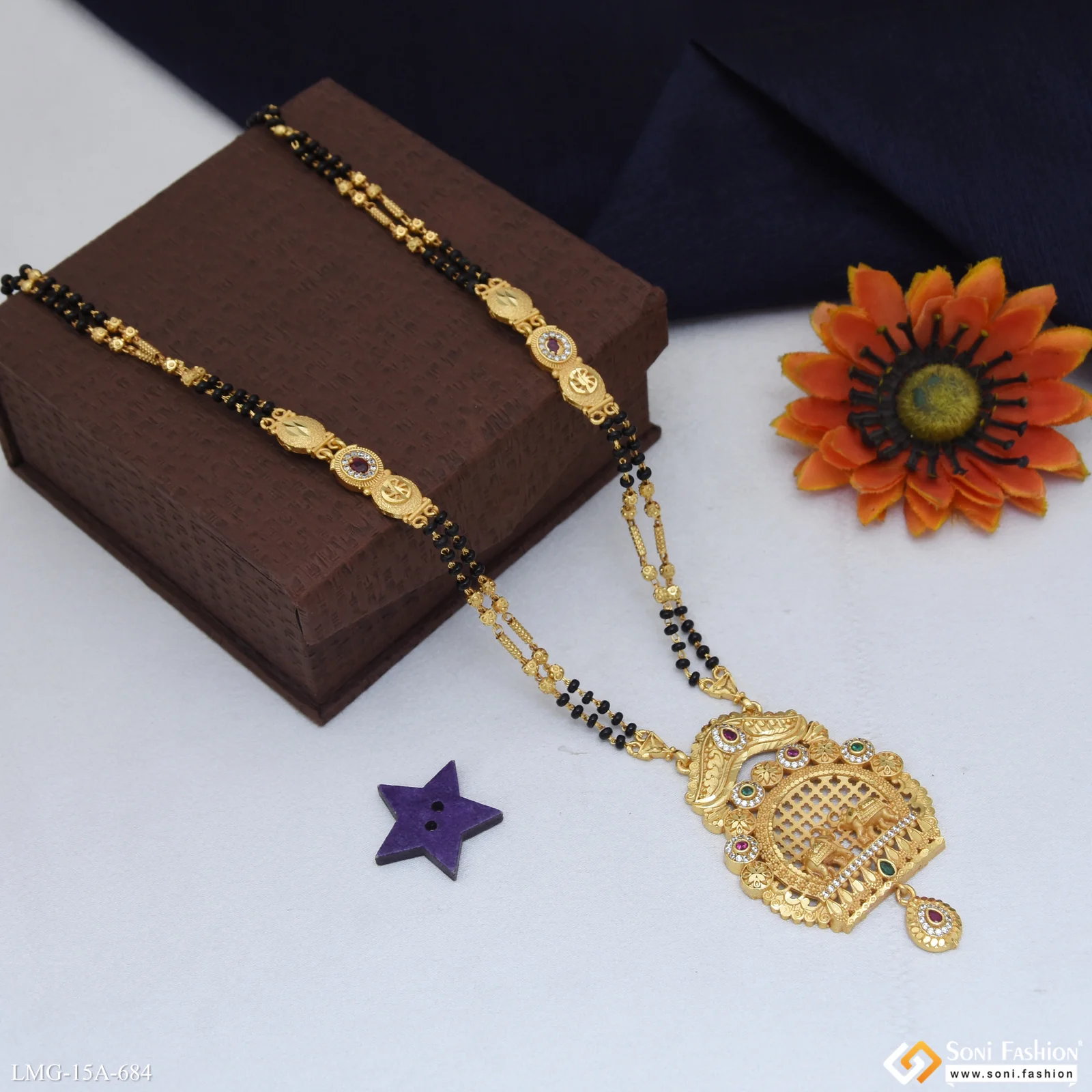 Fashionable Gold Plated Mangalsutra for Women - Style A684 - Image 3
