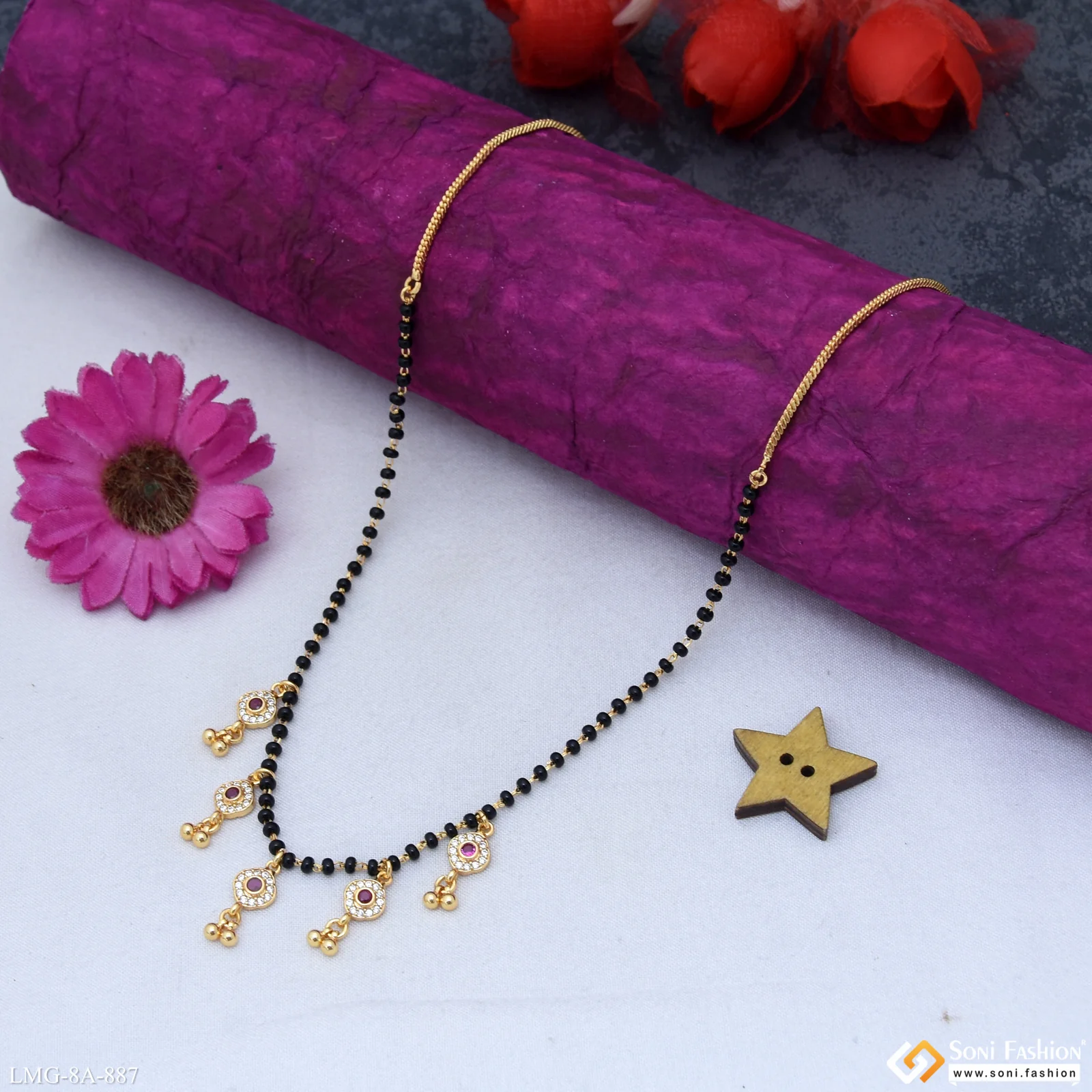 Fashionable Gold Plated Mangalsutra for Women - Style A887 - Image 3