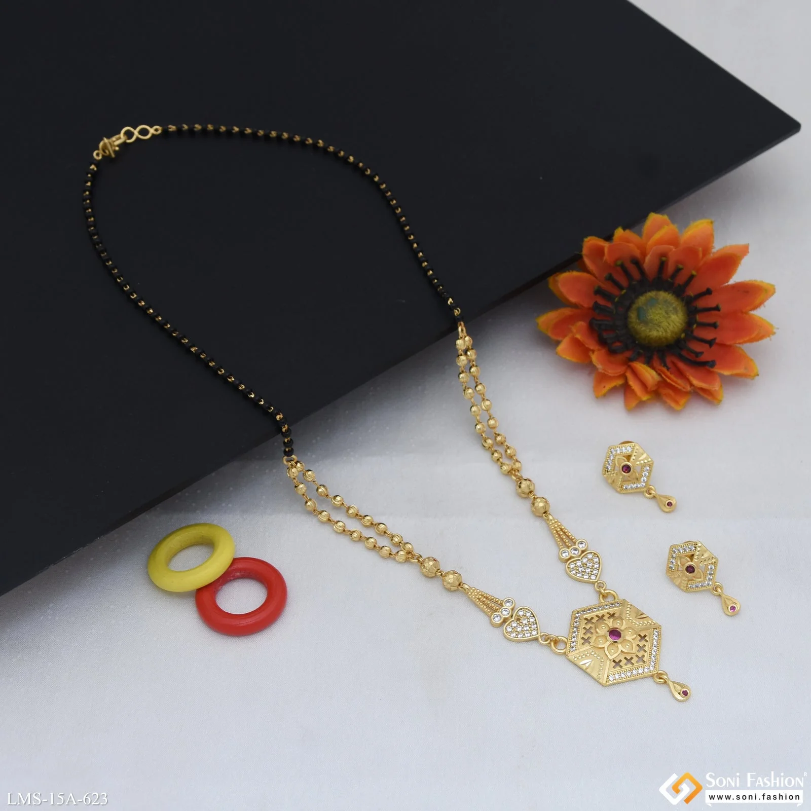 Fashionable Gold Plated Mangalsutra Set for Women - Style A623 - Image 4