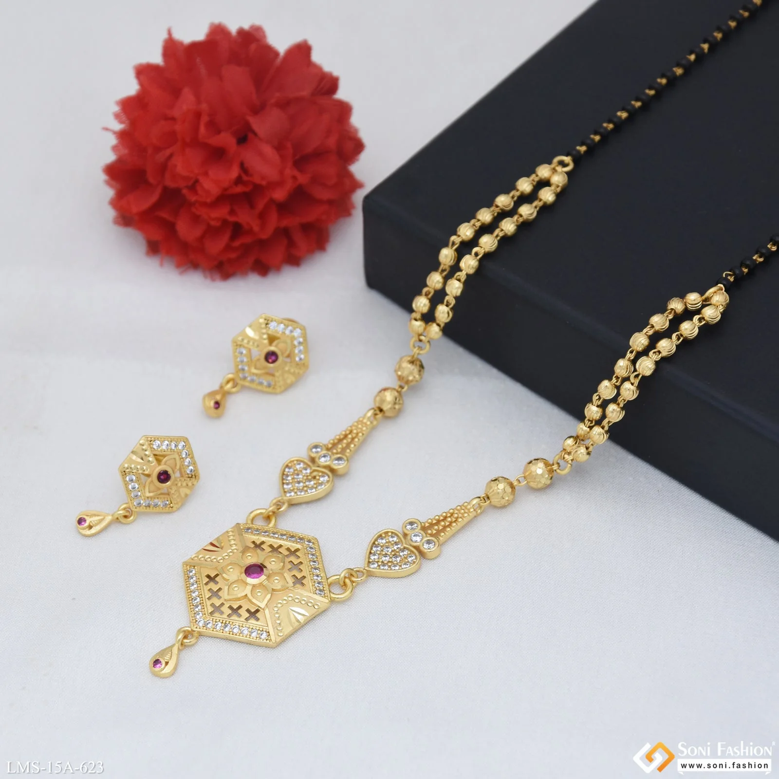 Fashionable Gold Plated Mangalsutra Set for Women - Style A623 - Image 5