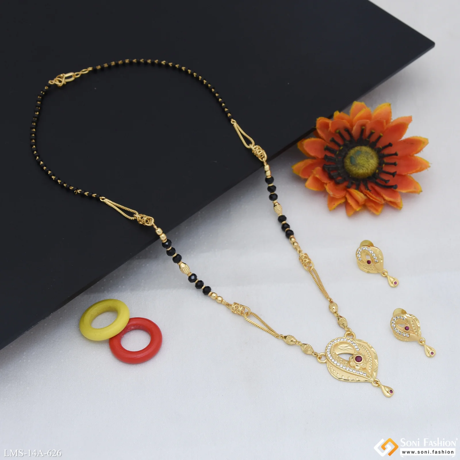 Fashionable Gold Plated Mangalsutra Set for Women - Style A626 - Image 4