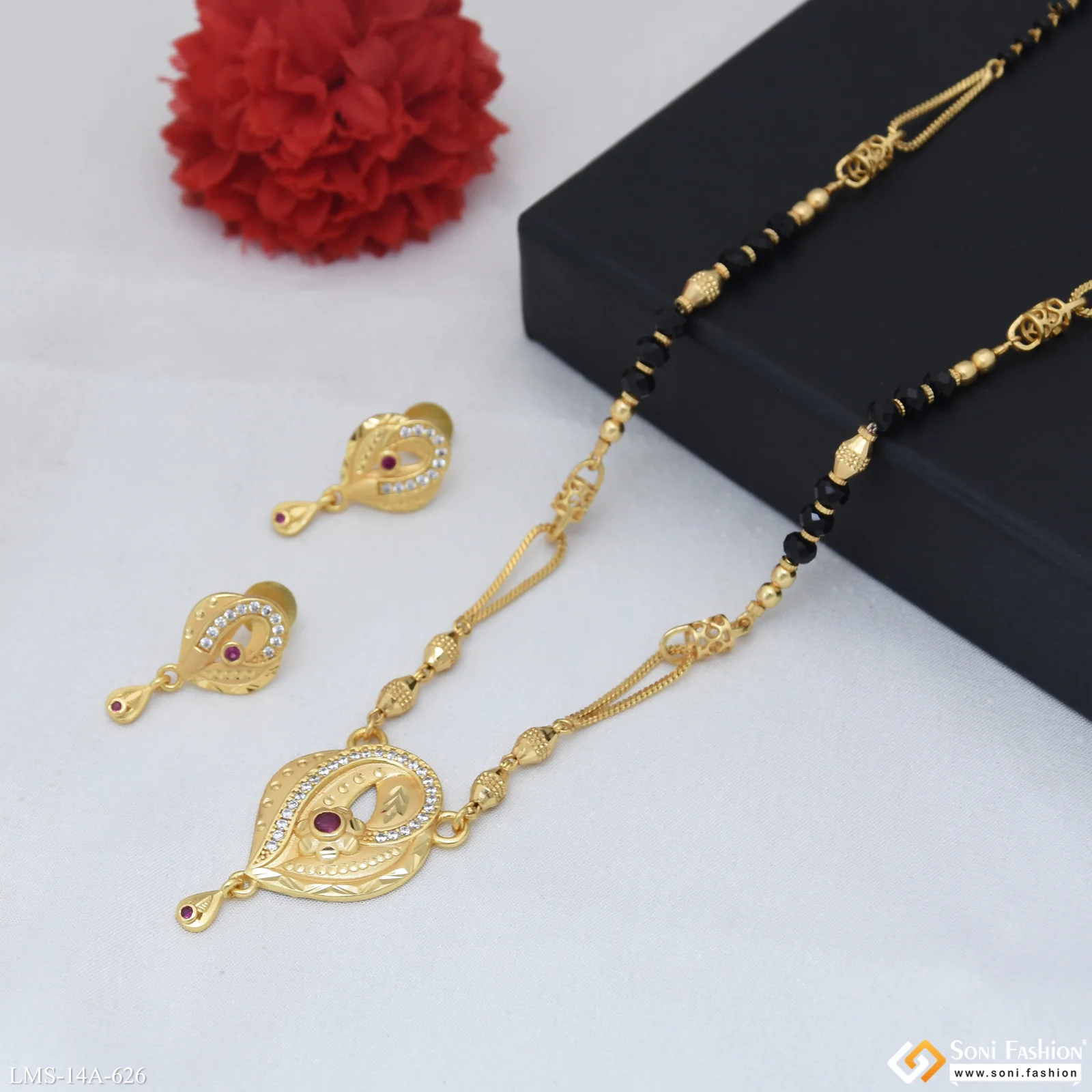 Fashionable Gold Plated Mangalsutra Set for Women - Style A626 - Image 5