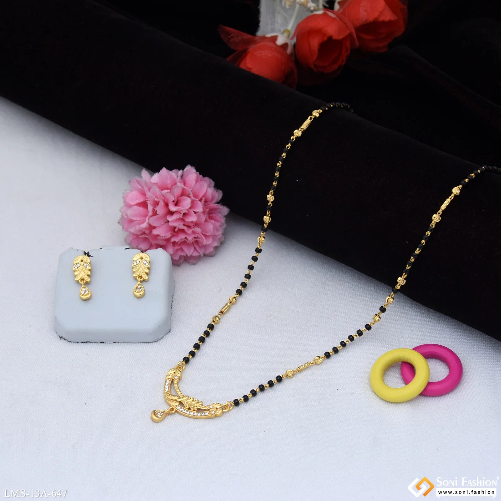 Fashionable Gold Plated Mangalsutra Set for Women - Style A647 - Image 4