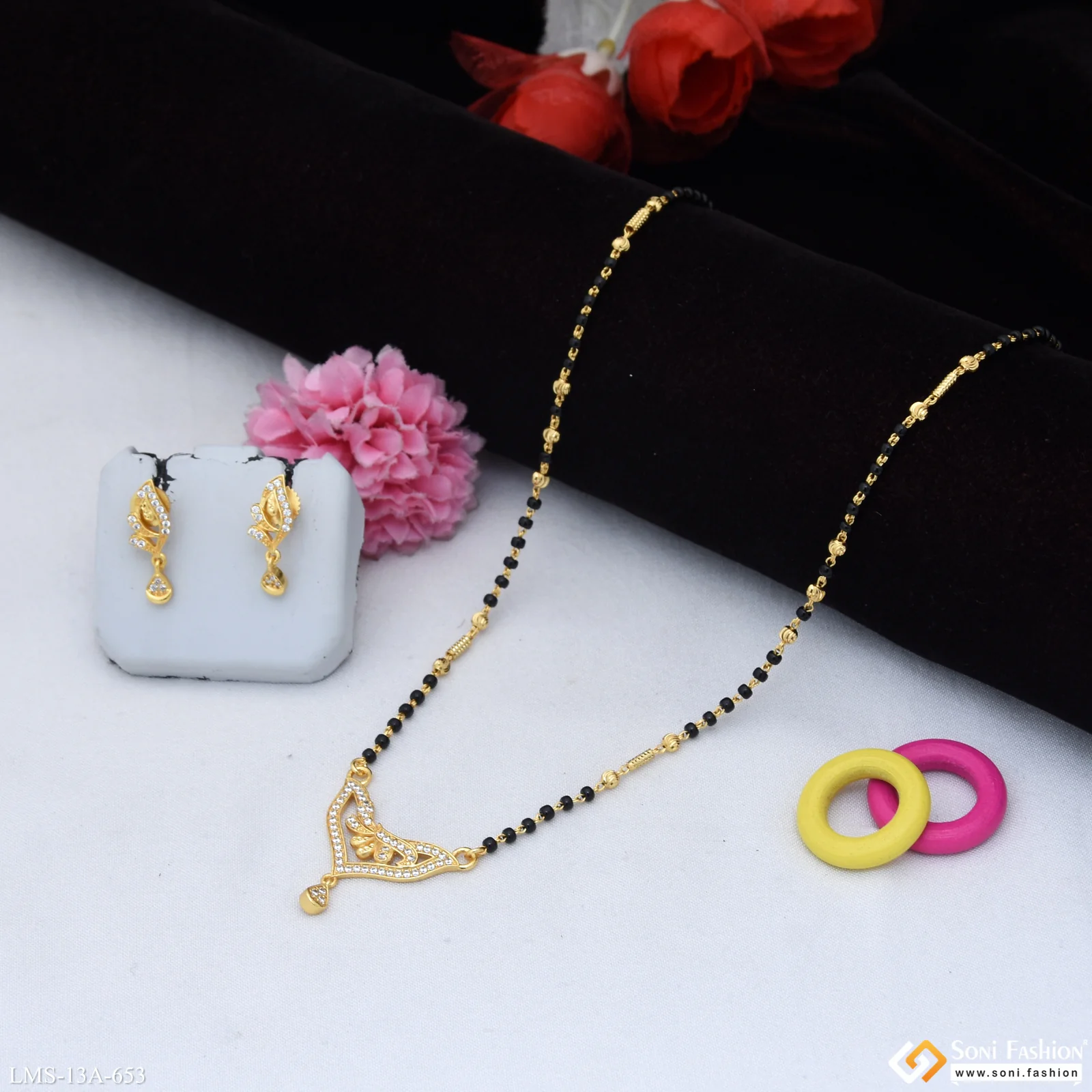 Fashionable Gold Plated Mangalsutra Set for Women - Style A653 - Image 4