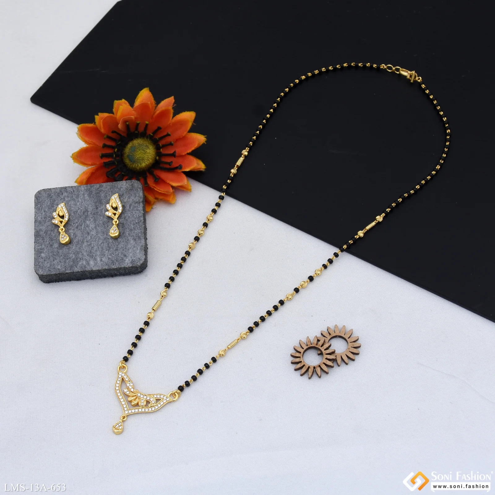 Fashionable Gold Plated Mangalsutra Set for Women - Style A653 - Image 5