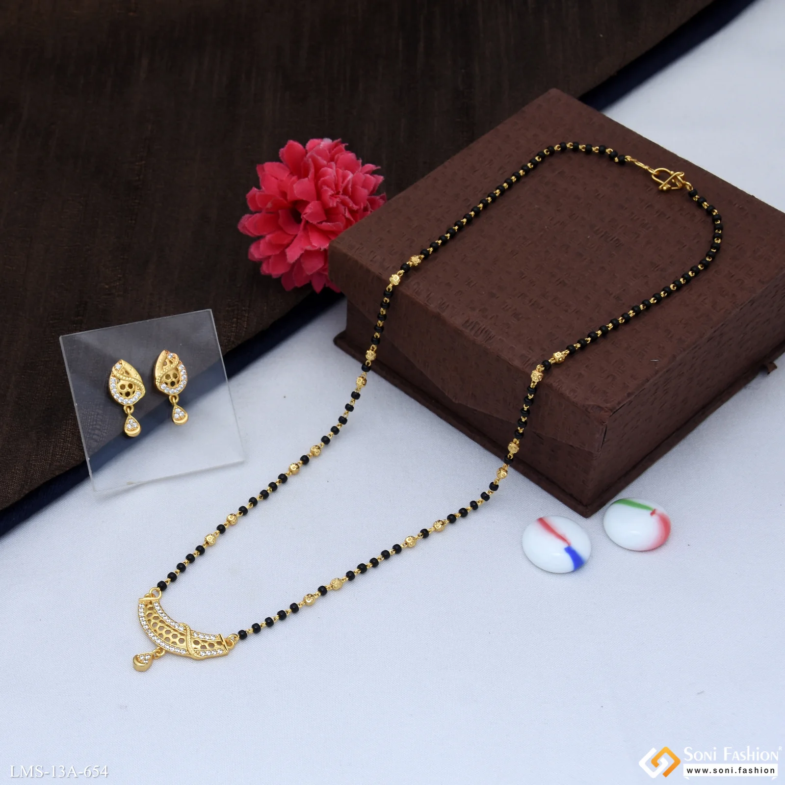 Fashionable Gold Plated Mangalsutra Set for Women - Style A654 - Image 4