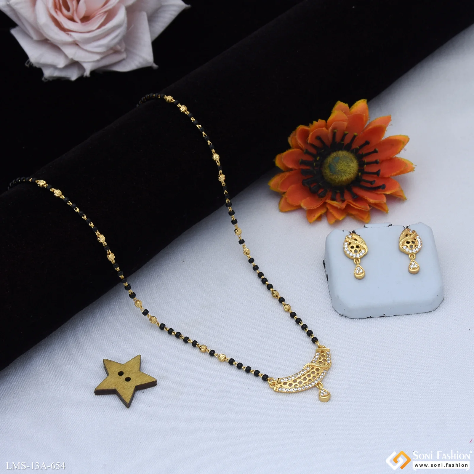 Fashionable Gold Plated Mangalsutra Set for Women - Style A654 - Image 5