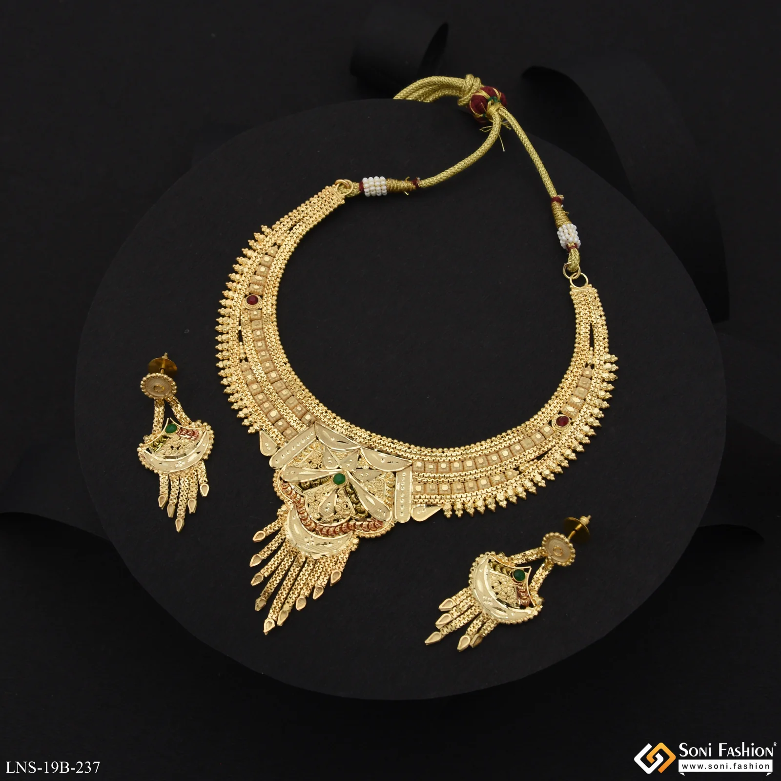 Fashionable Gold Plated Necklace Set for Women - Style B237 - Image 2