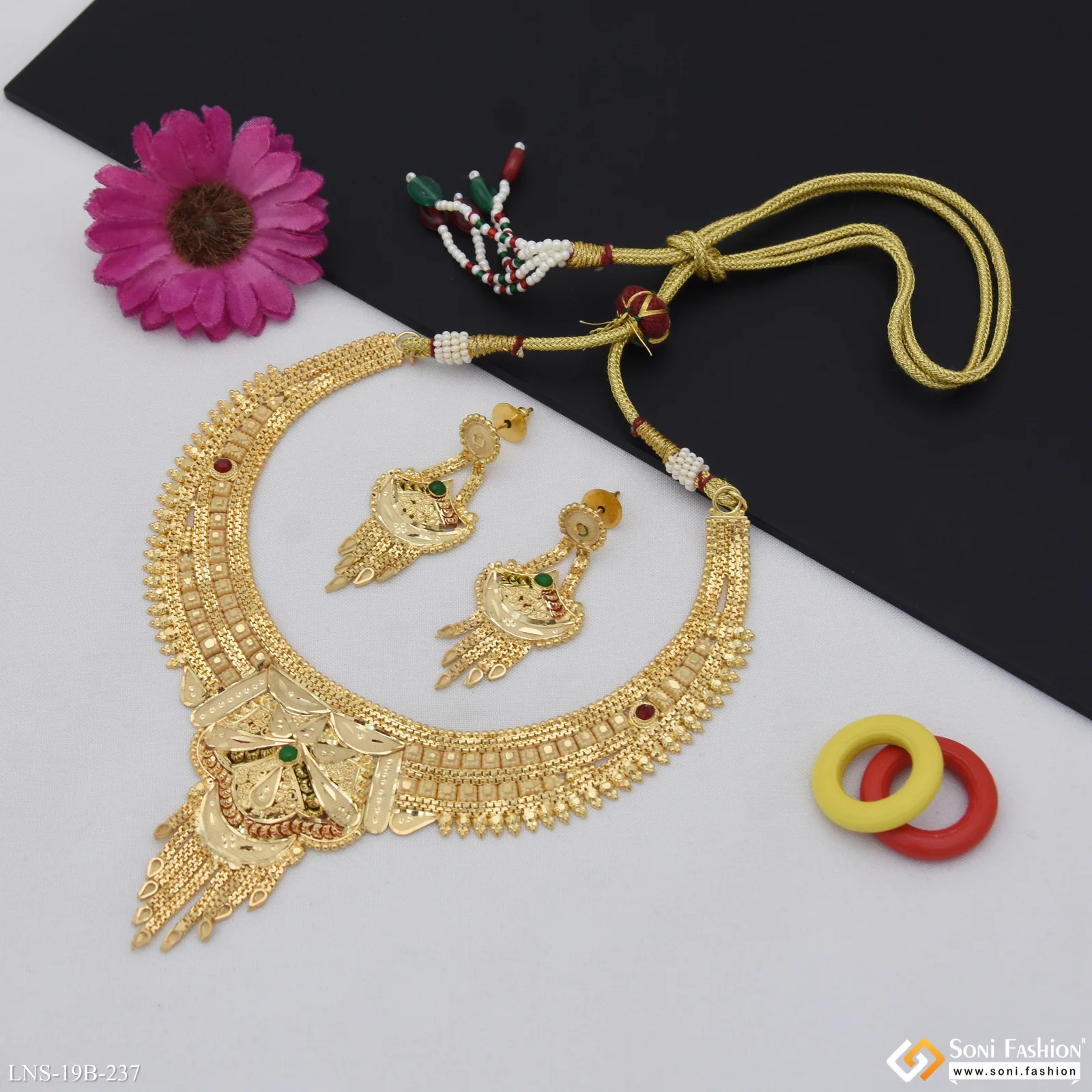 Fashionable Gold Plated Necklace Set for Women - Style B237 - Image 3