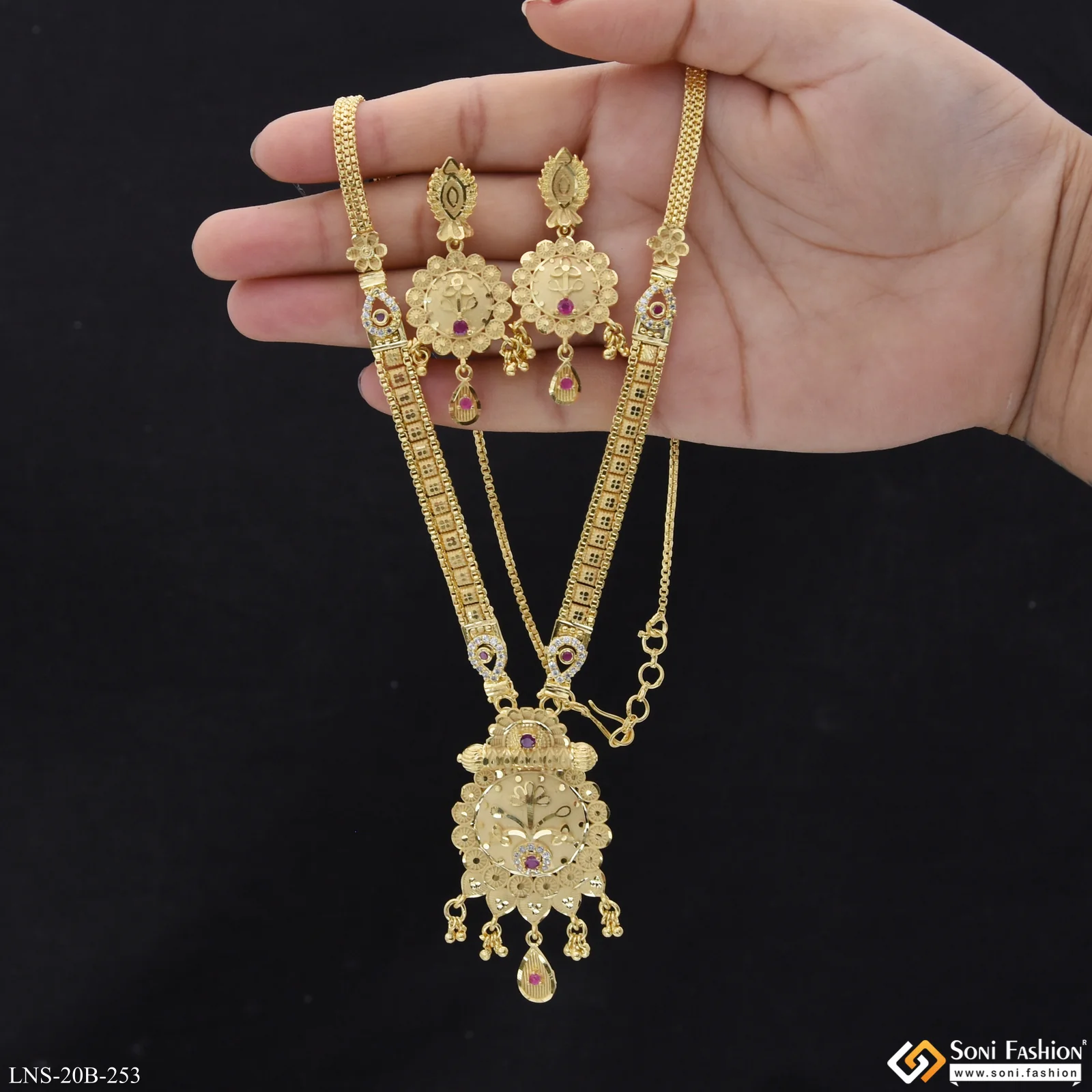 Fashionable Gold Plated Necklace Set for Women - Style B253 - Image 2