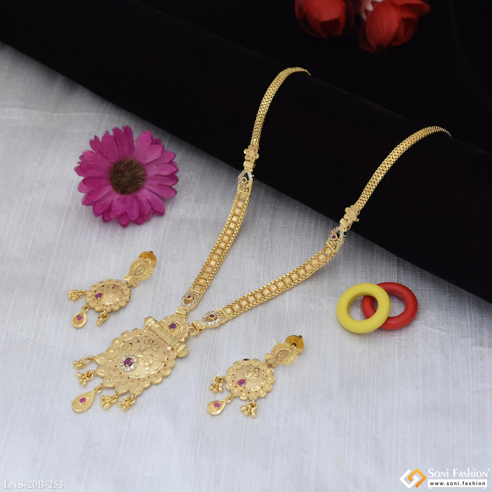 Fashionable Gold Plated Necklace Set for Women - Style B253 - Image 3
