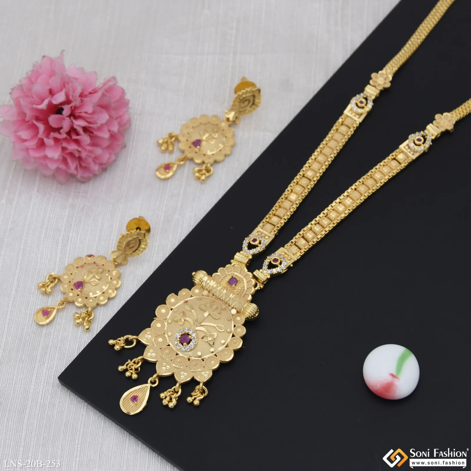 Fashionable Gold Plated Necklace Set for Women - Style B253 - Image 5