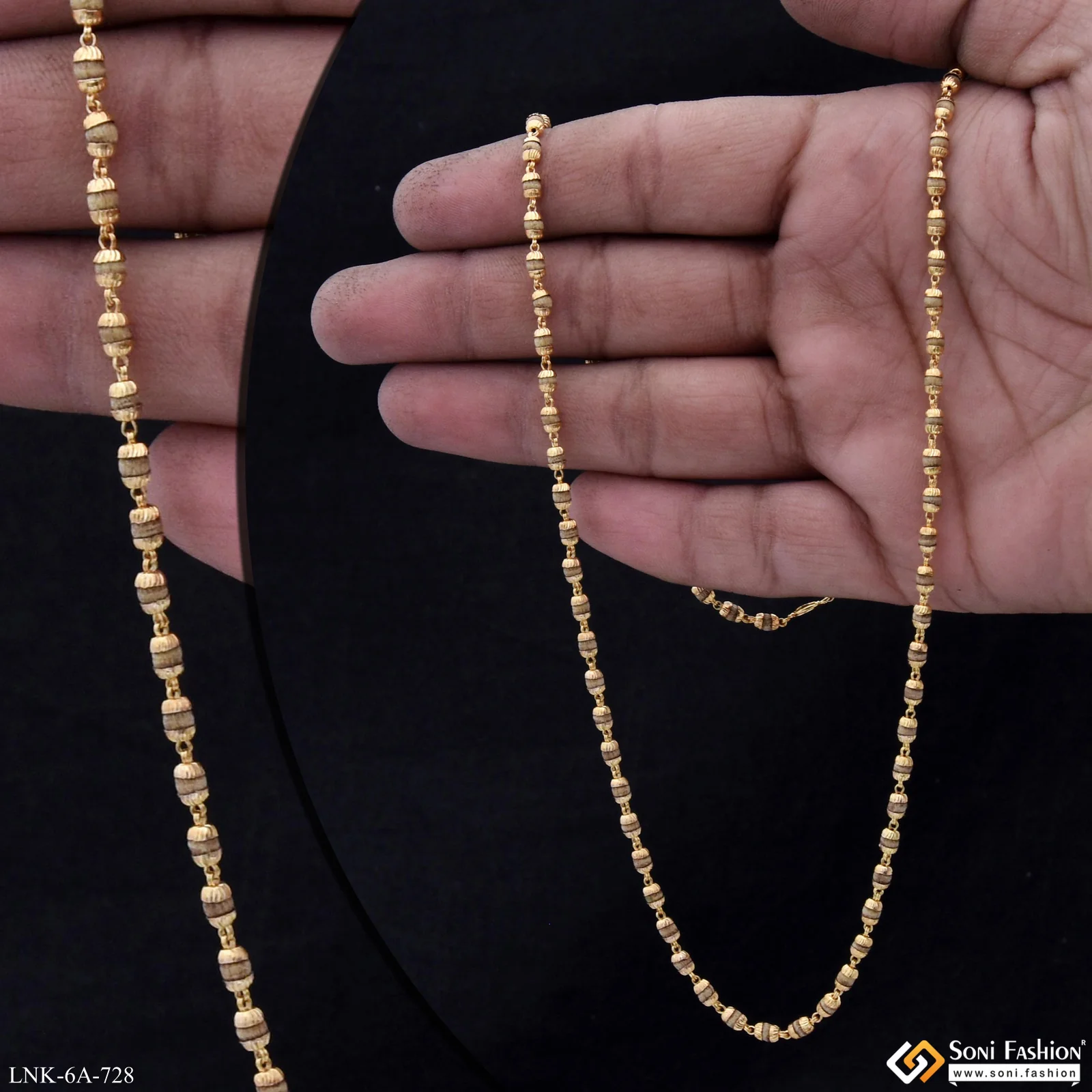 Fashionable Gold Plated Tulsi Mala for Women - Style A728 - Image 2