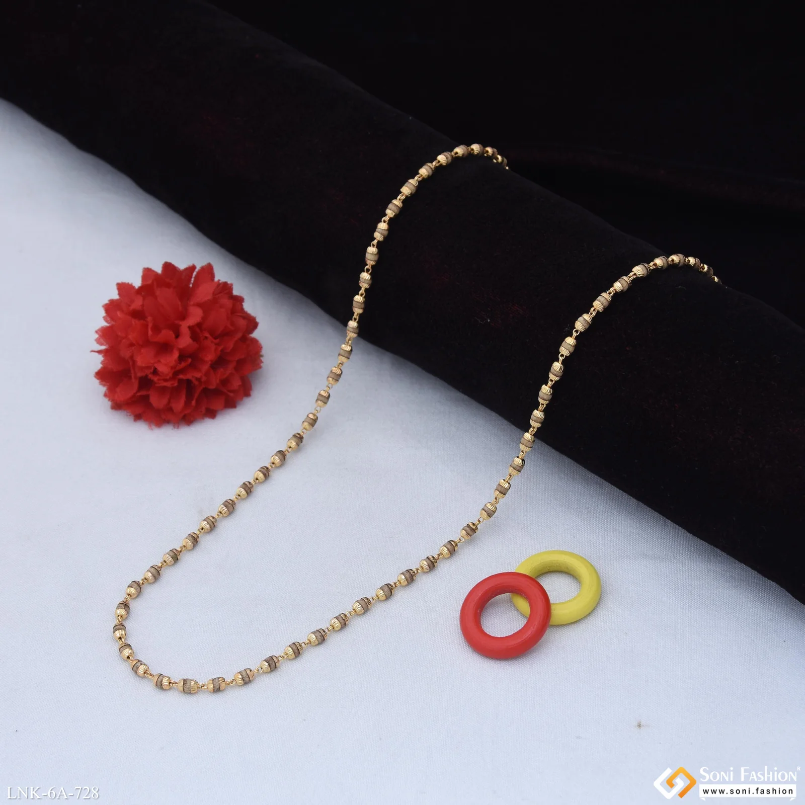 Fashionable Gold Plated Tulsi Mala for Women - Style A728 - Image 3
