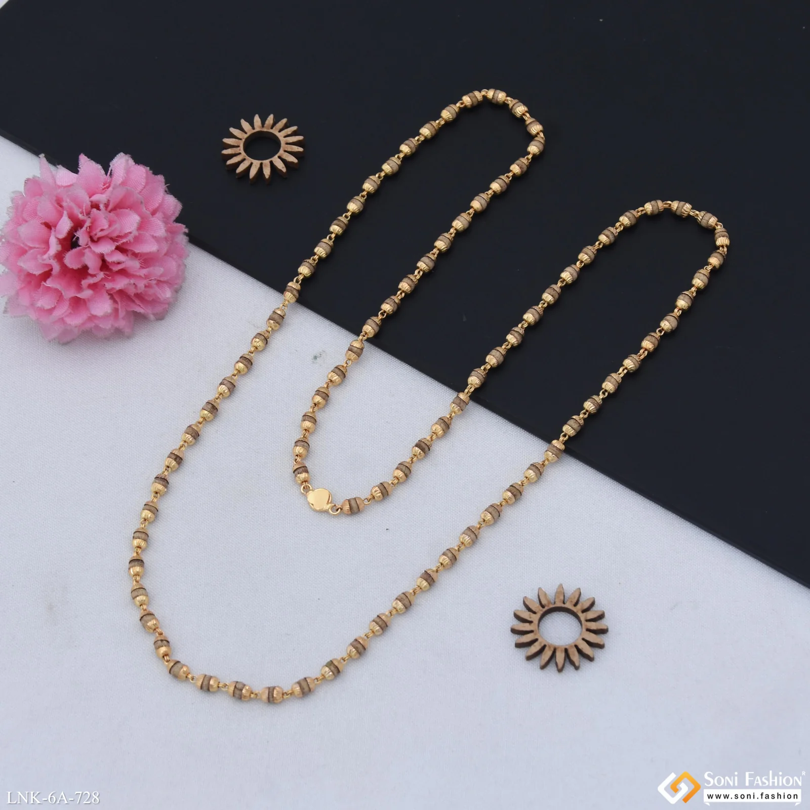 Fashionable Gold Plated Tulsi Mala for Women - Style A728 - Image 5