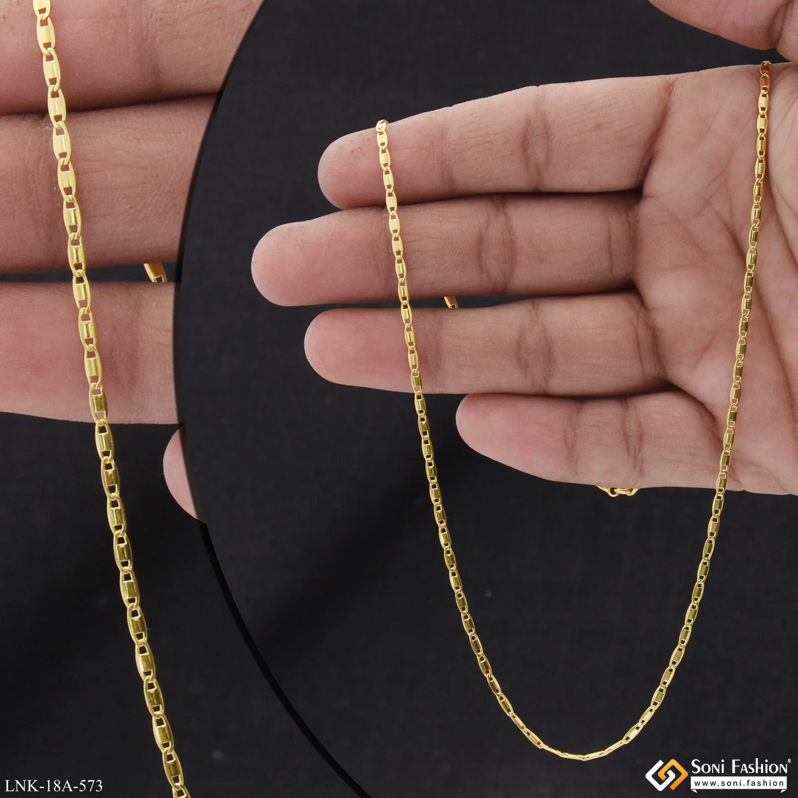 Finely Detailed 18k Gold Plated Chain for Ladies - Style A573 - Image 3