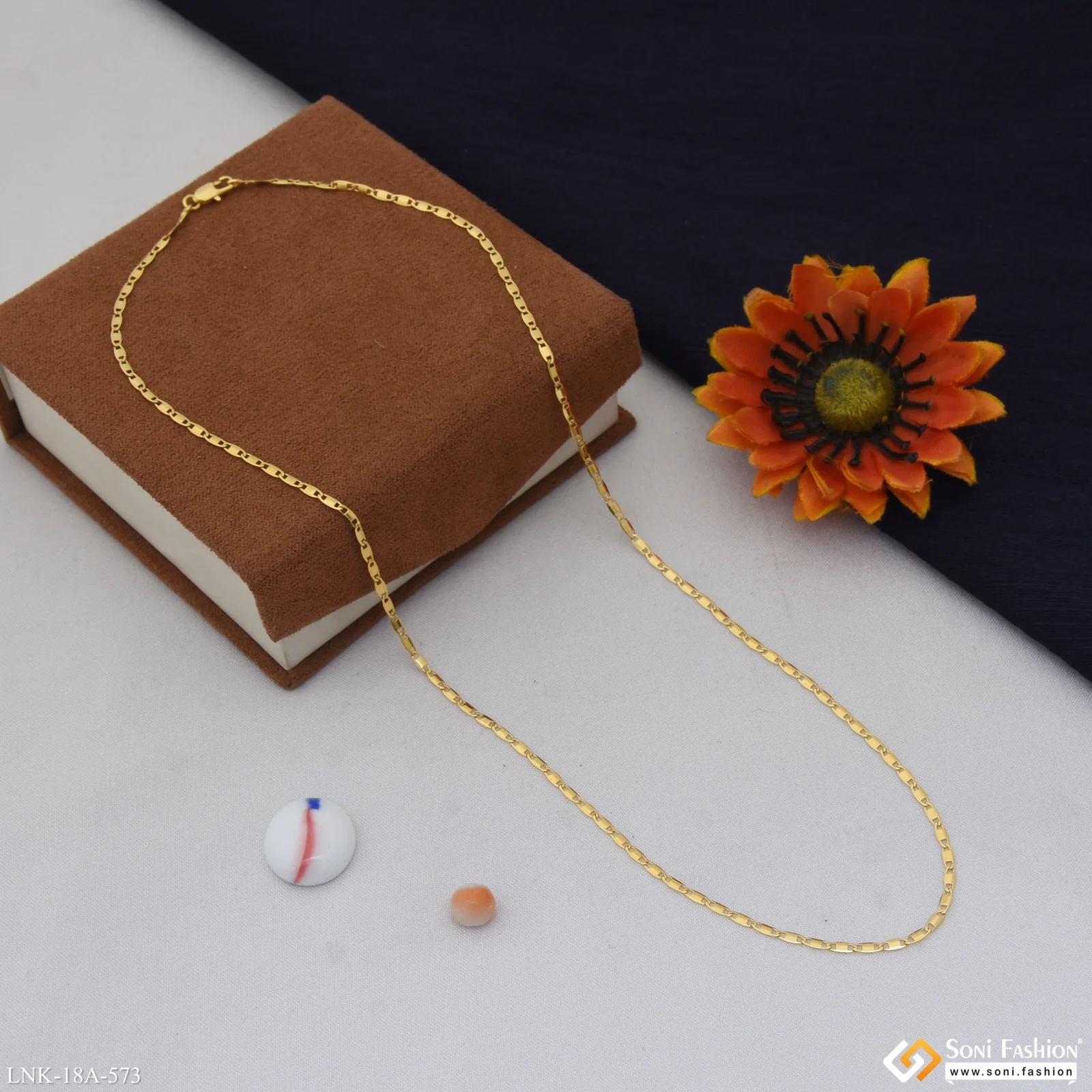 Finely Detailed 18k Gold Plated Chain for Ladies - Style A573 - Image 6