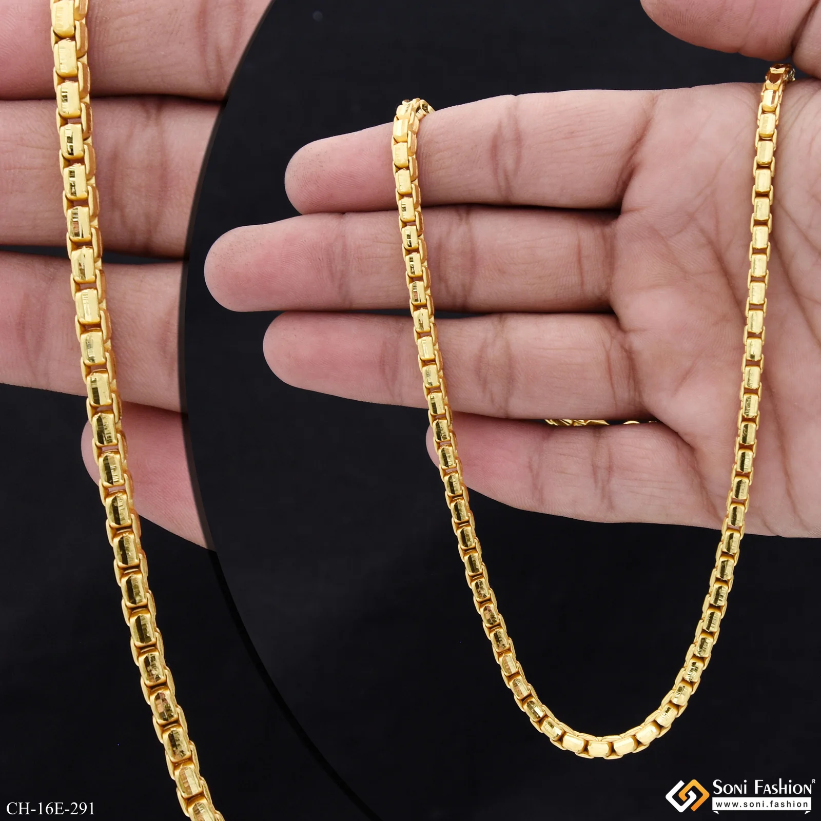 Finely Detailed Design Gold Plated Chain for Men - Style E291 - Image 2