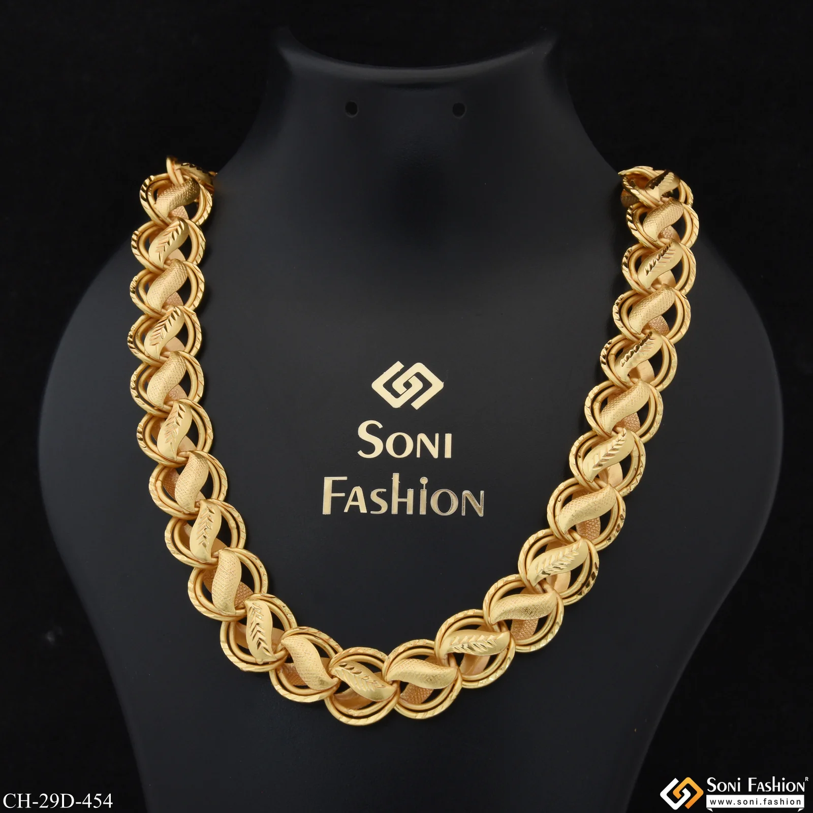 Finely Detailed Design Gold Plated Kohli Chain for Men - Style D454 - Image 3