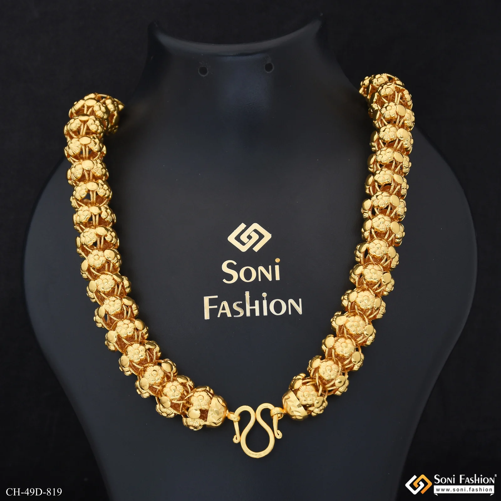 Finely Detailed Design Gold Plated Rajwadi Chain for Men - Style D819 - Image 7