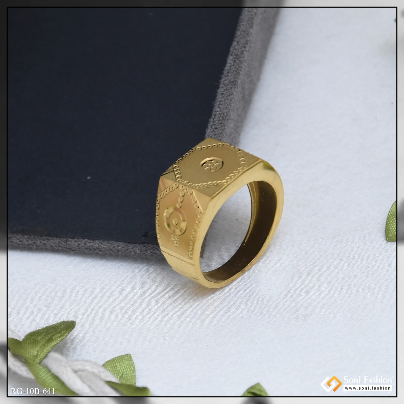 Finely Detailed Design Gold Plated Ring for Men - Style B641 - Image 5