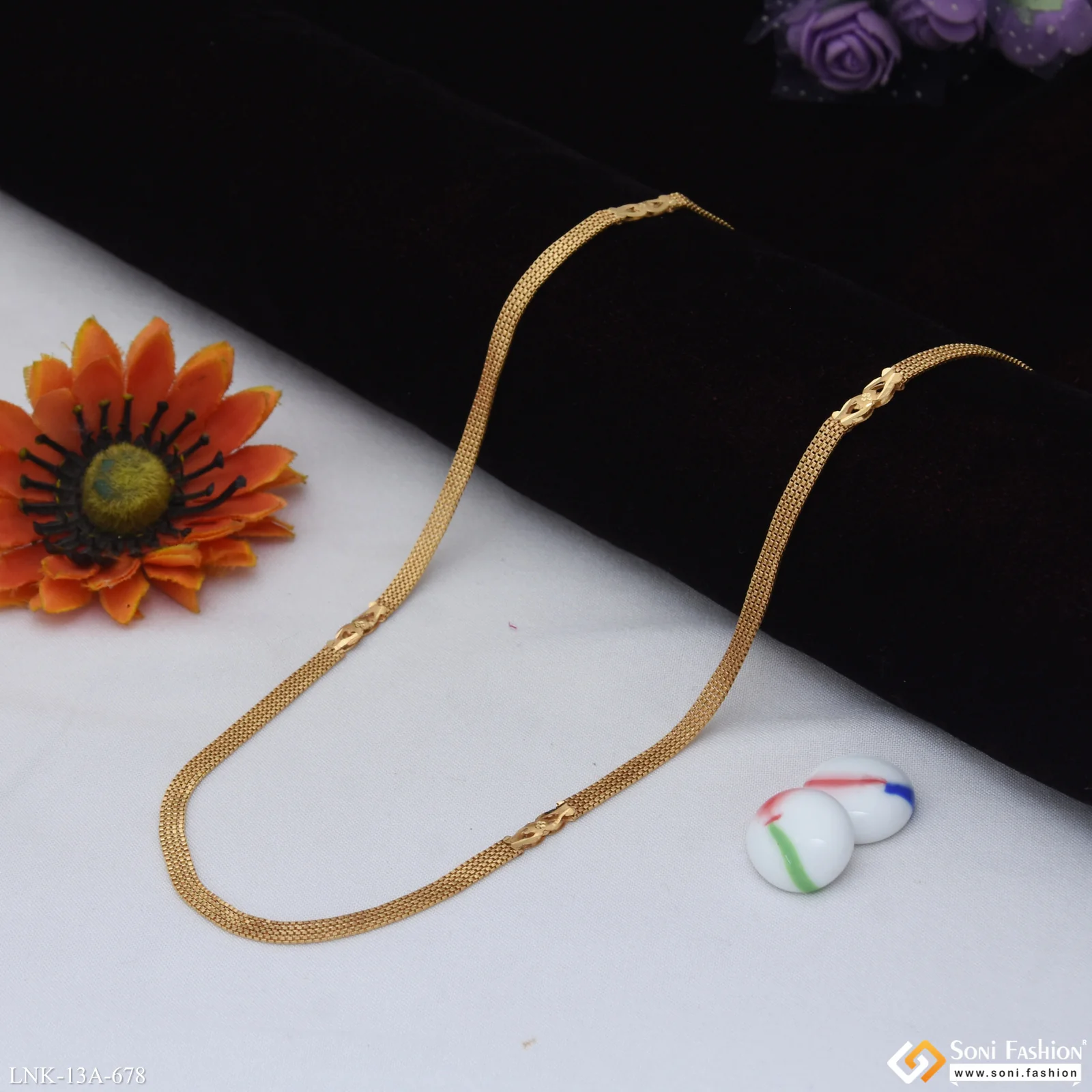 Finely Detailed Gold Plated Chain for Ladies - Style A678 - Image 3