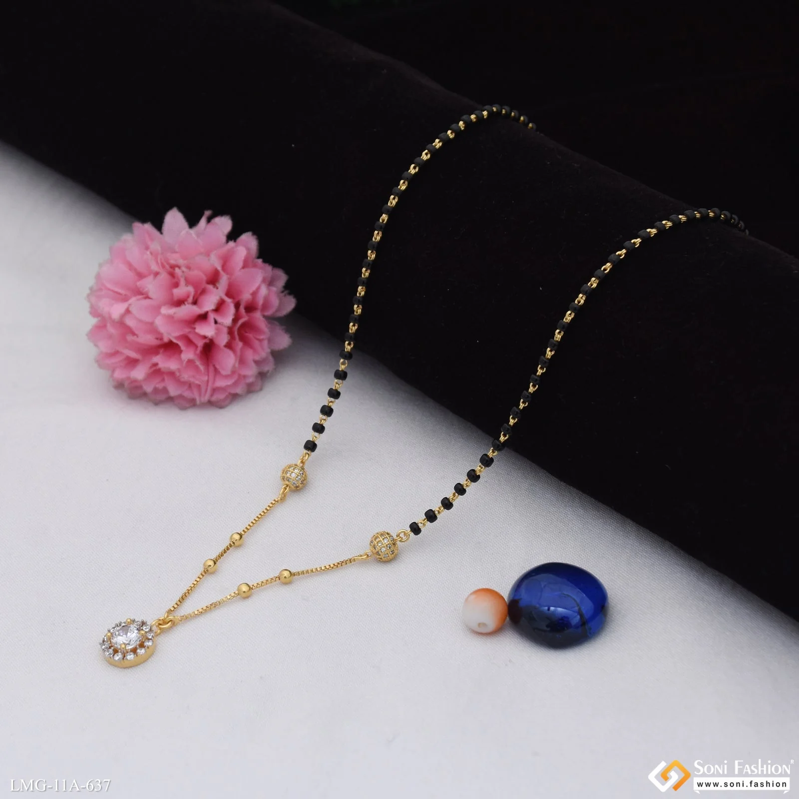 Finely Detailed Gold Plated Mangalsutra for Women - Style A637 - Image 4